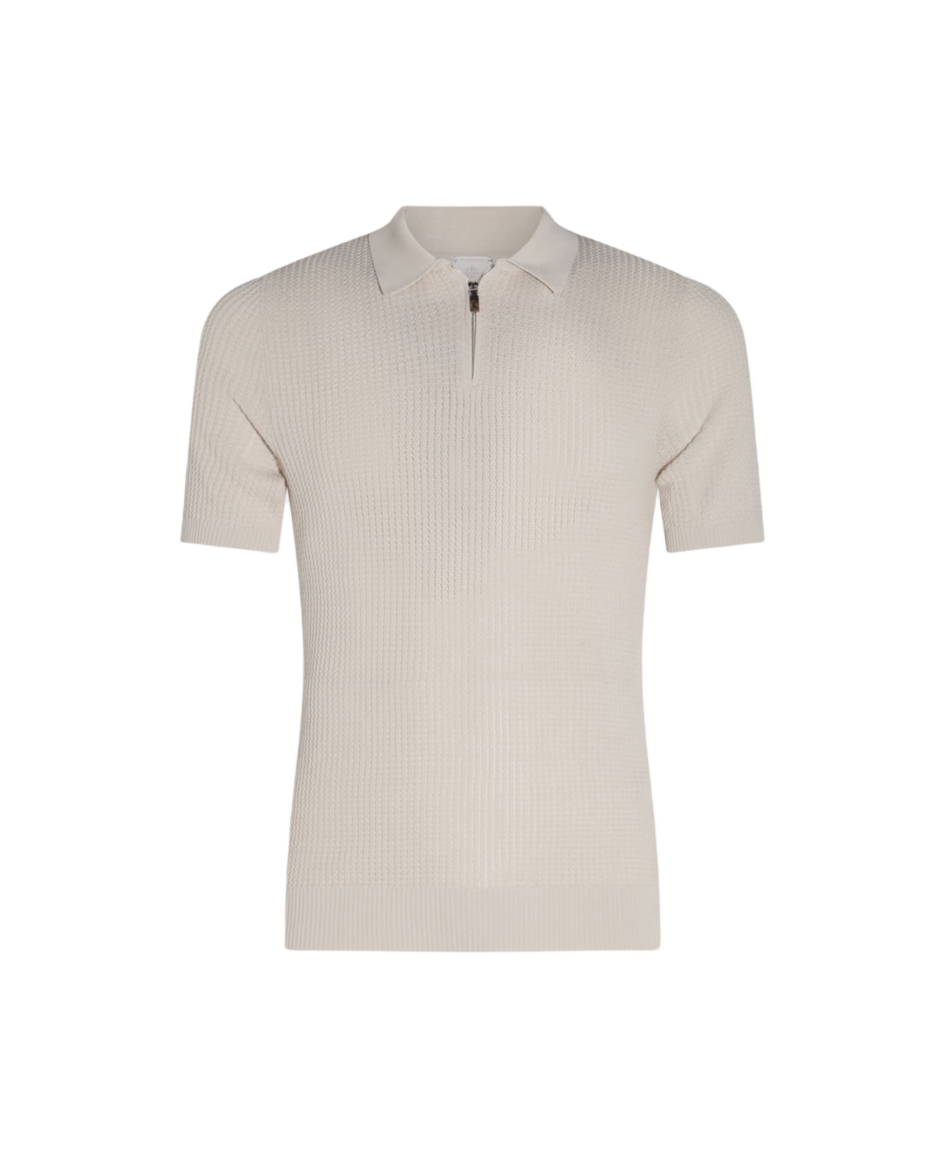 Eleventy Camel Cotton Polo Shirt - SAND
