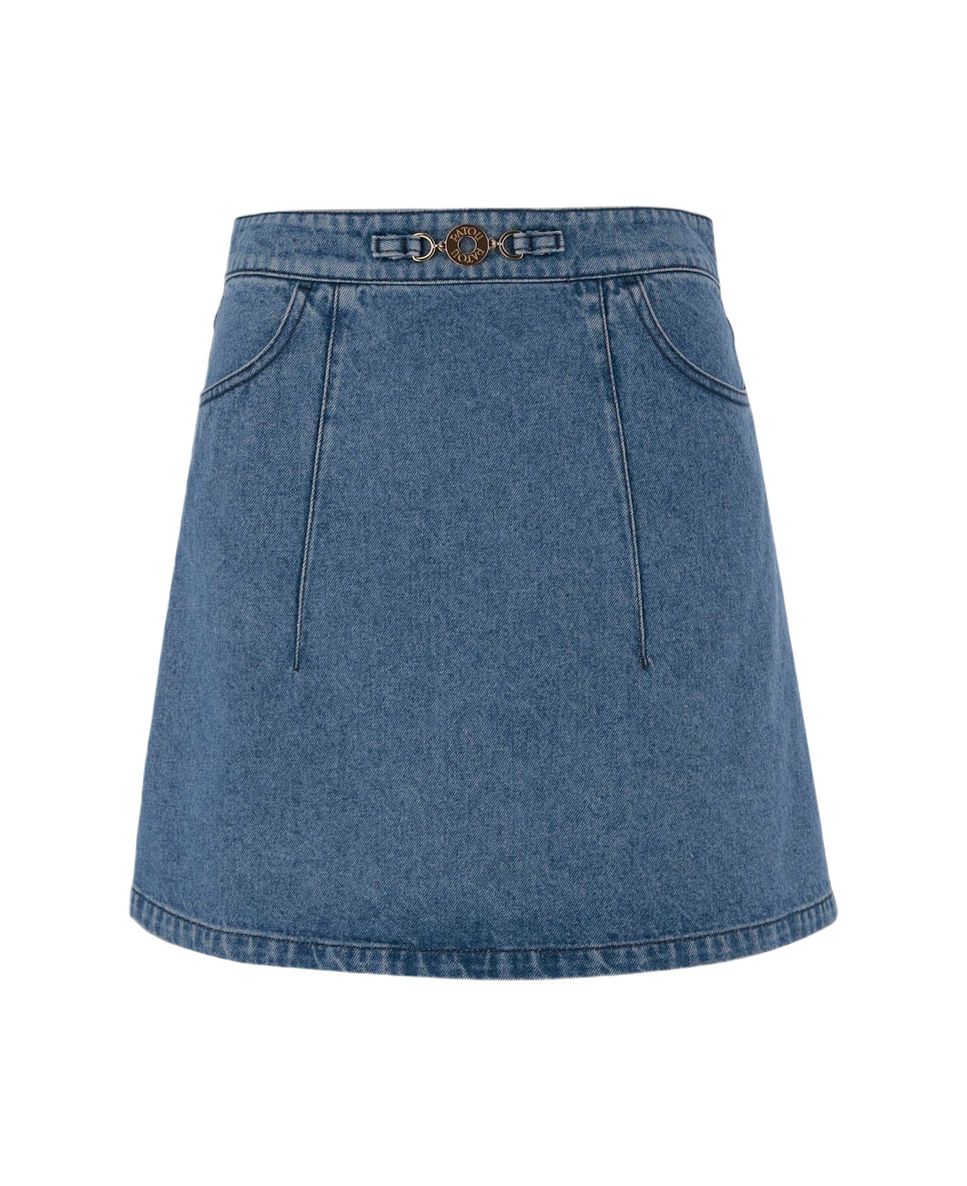 Patou Cotton Denim Skirt With Logo | italist