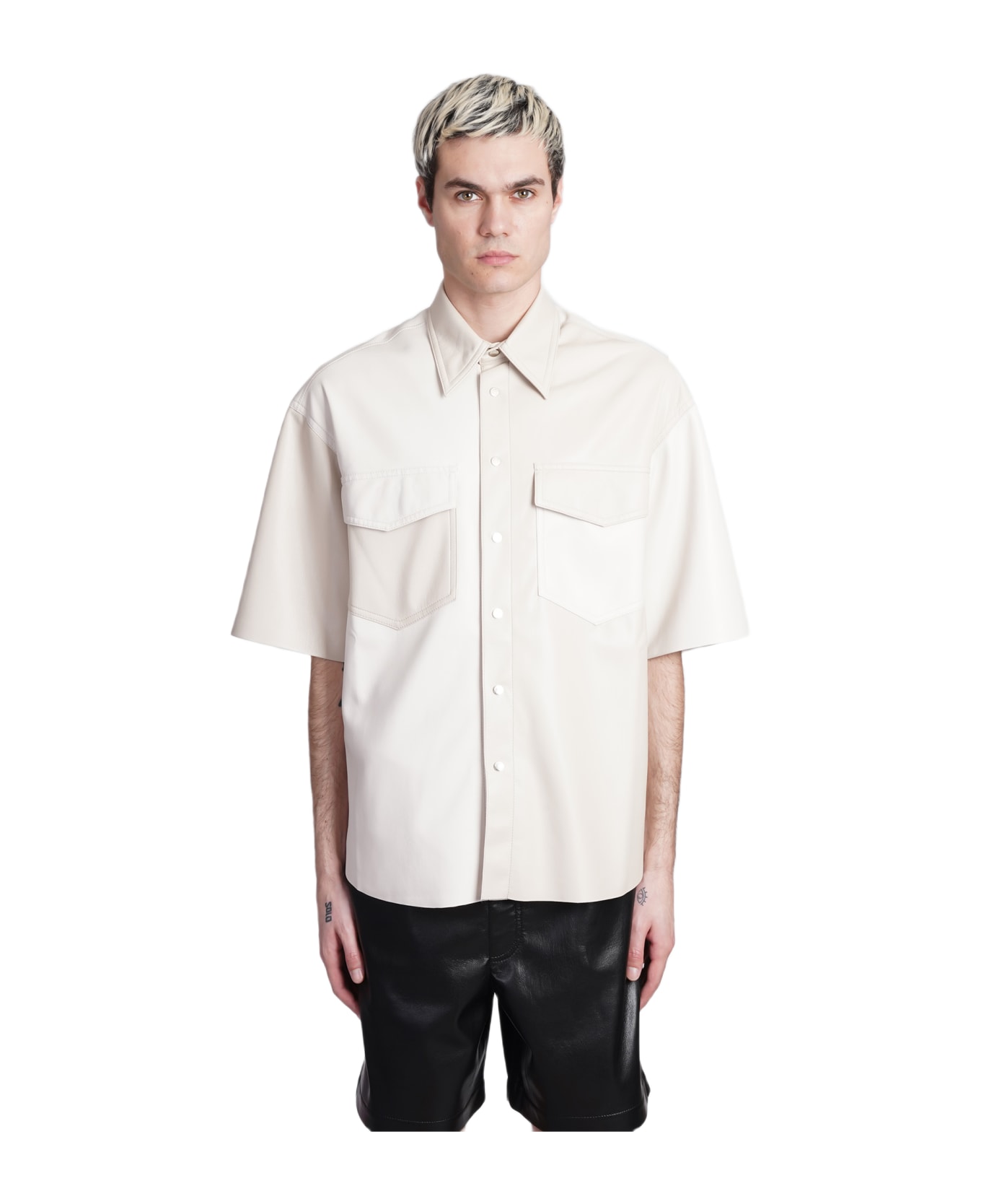 Nanushka Rens Shirt In White Polyester - white シャツ