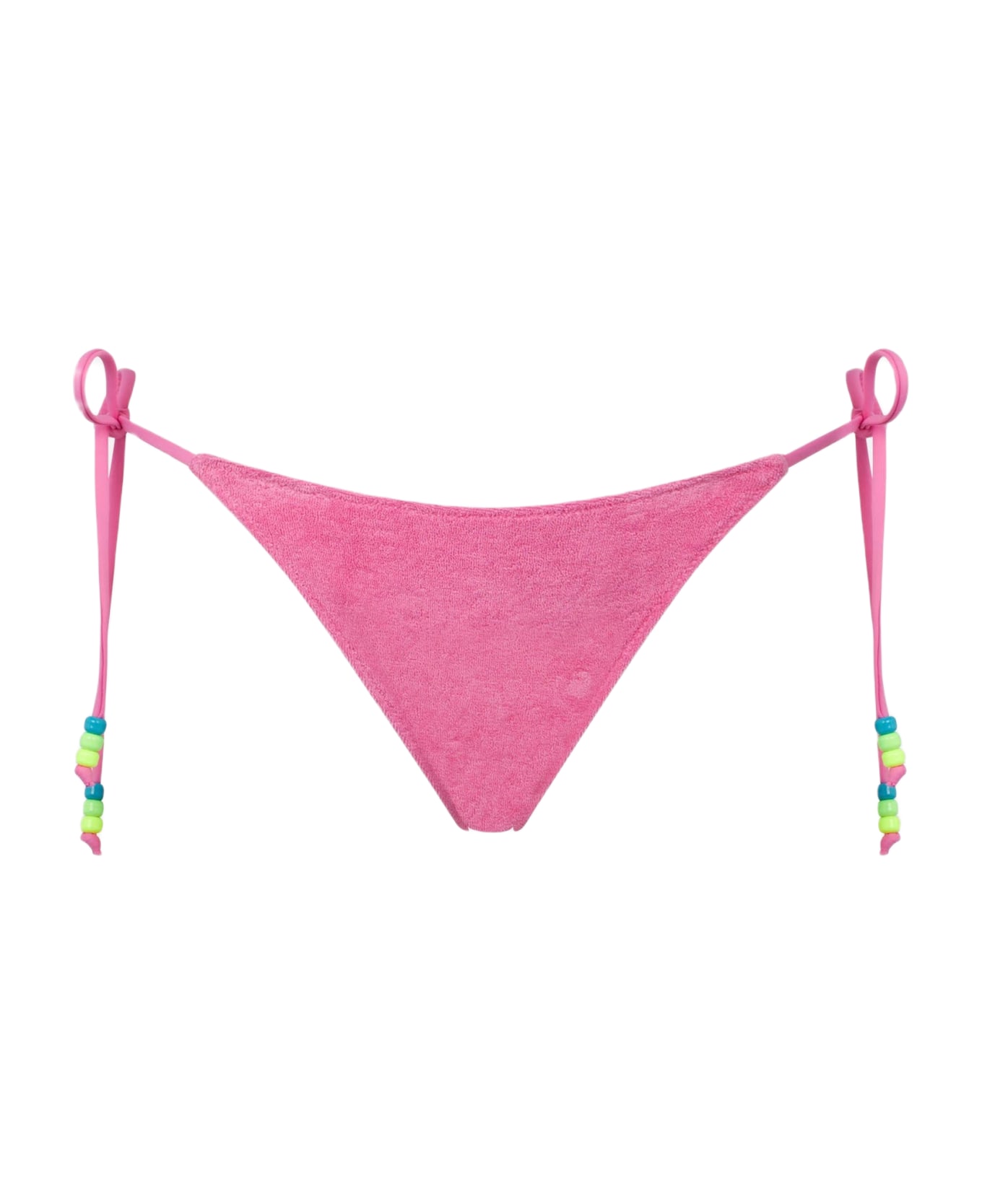 MC2 Saint Barth Woman Pink Terry Swim Briefs With Side Laces - WHITE ボトムス