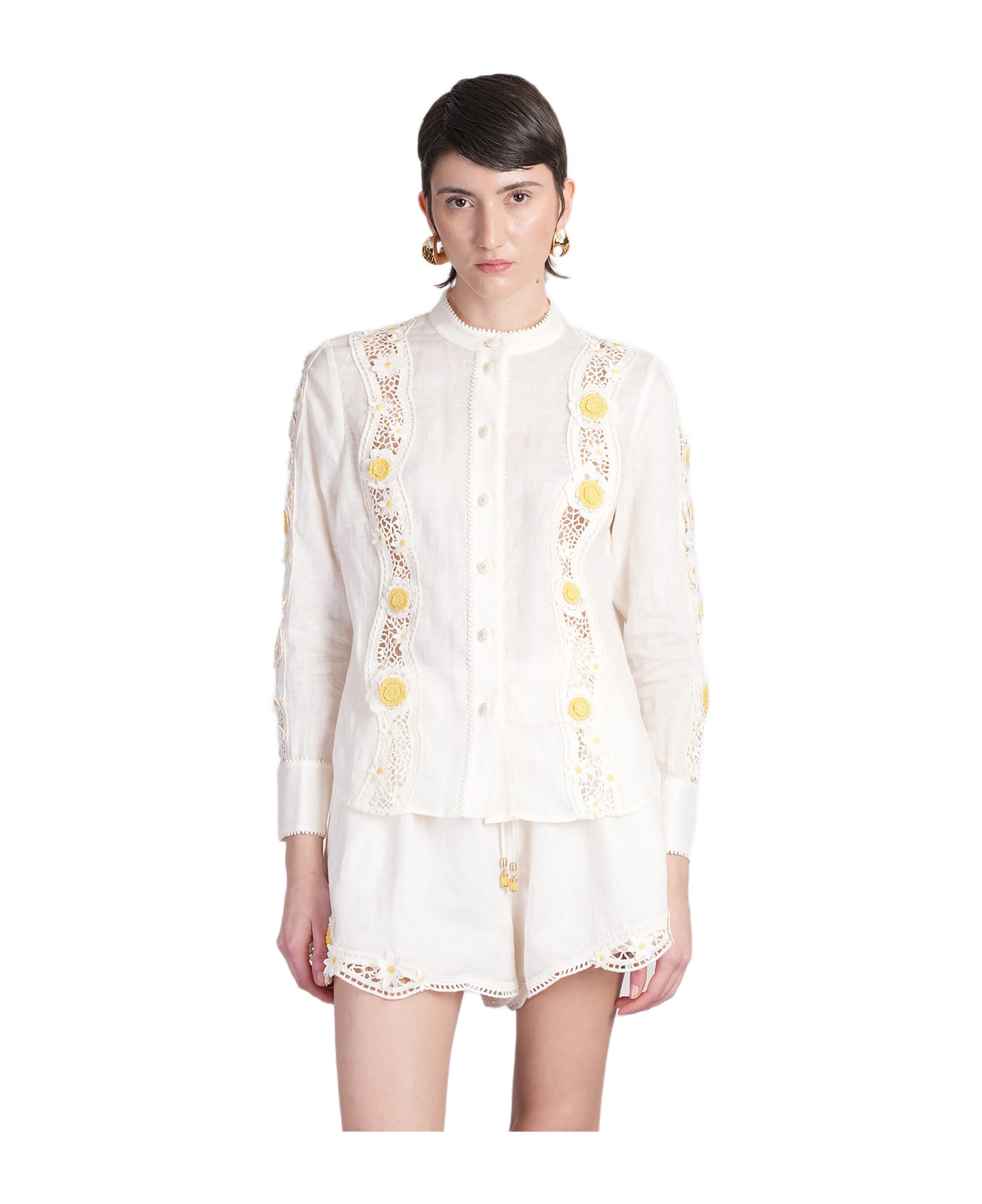 Zimmermann Shirt In Beige Linen - beige