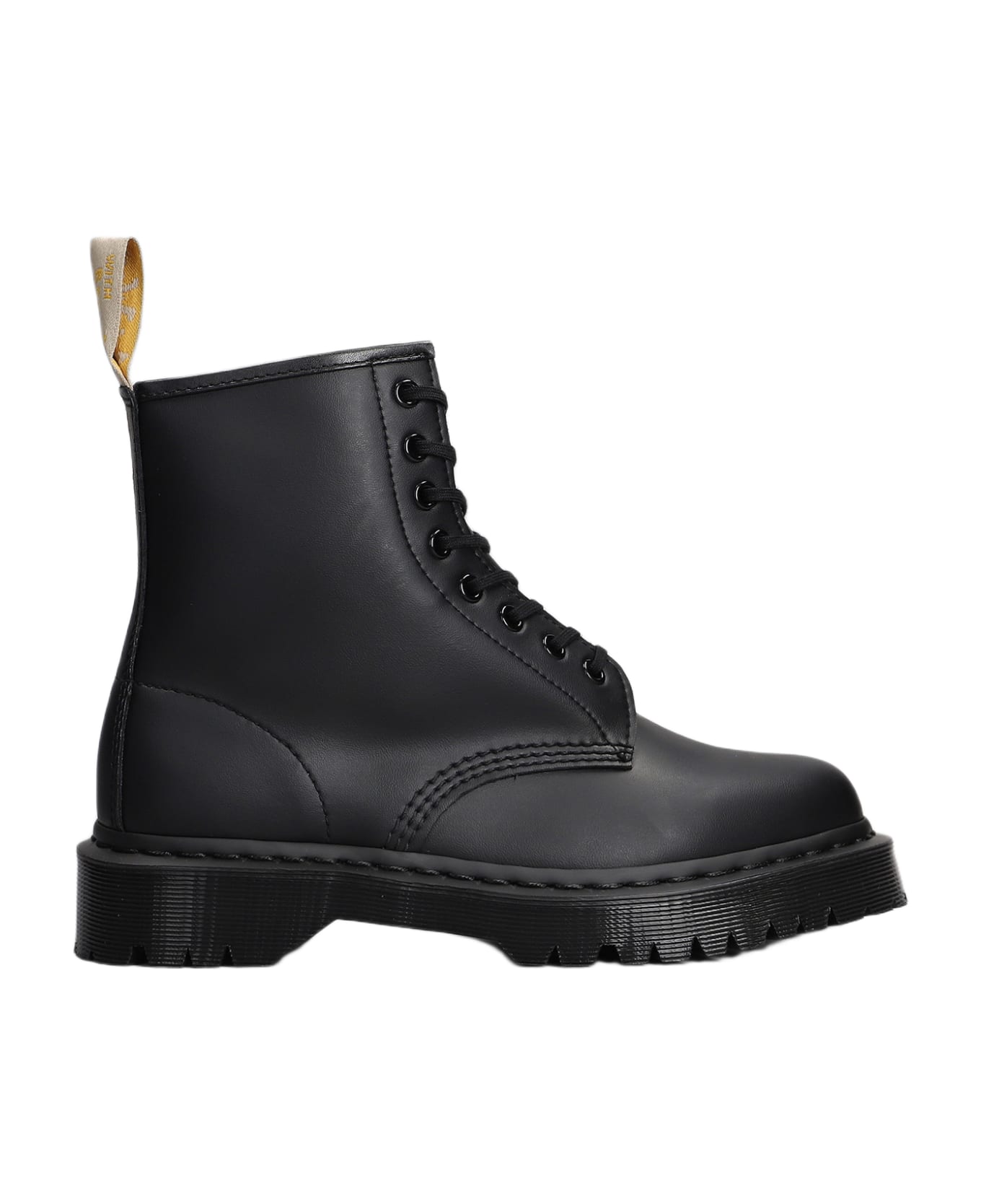 Dr. Martens 1460 Mono Combat Boots In Black Leather - black ブーツ