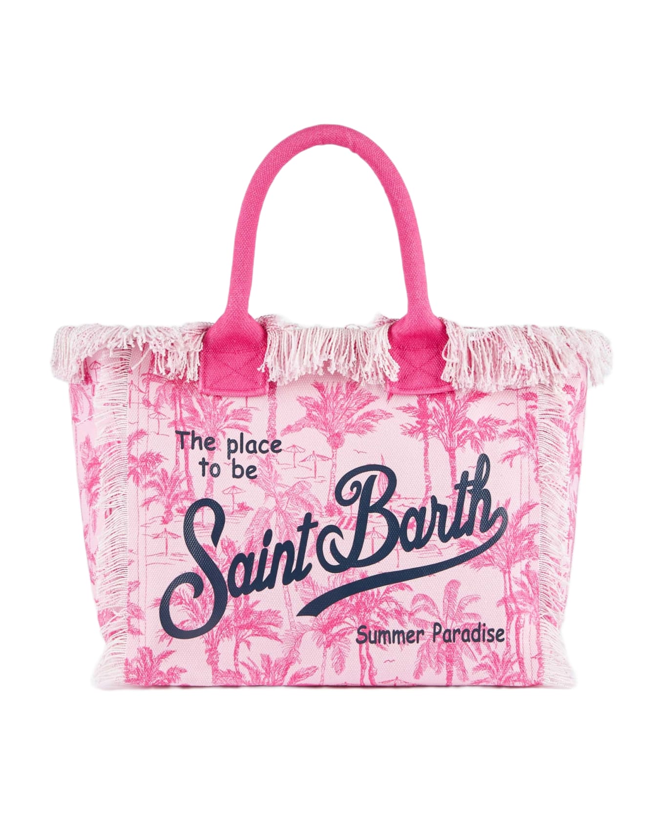 MC2 Saint Barth Toile De Jouy Cotton Canvas Vanity Tote Bag - PINK