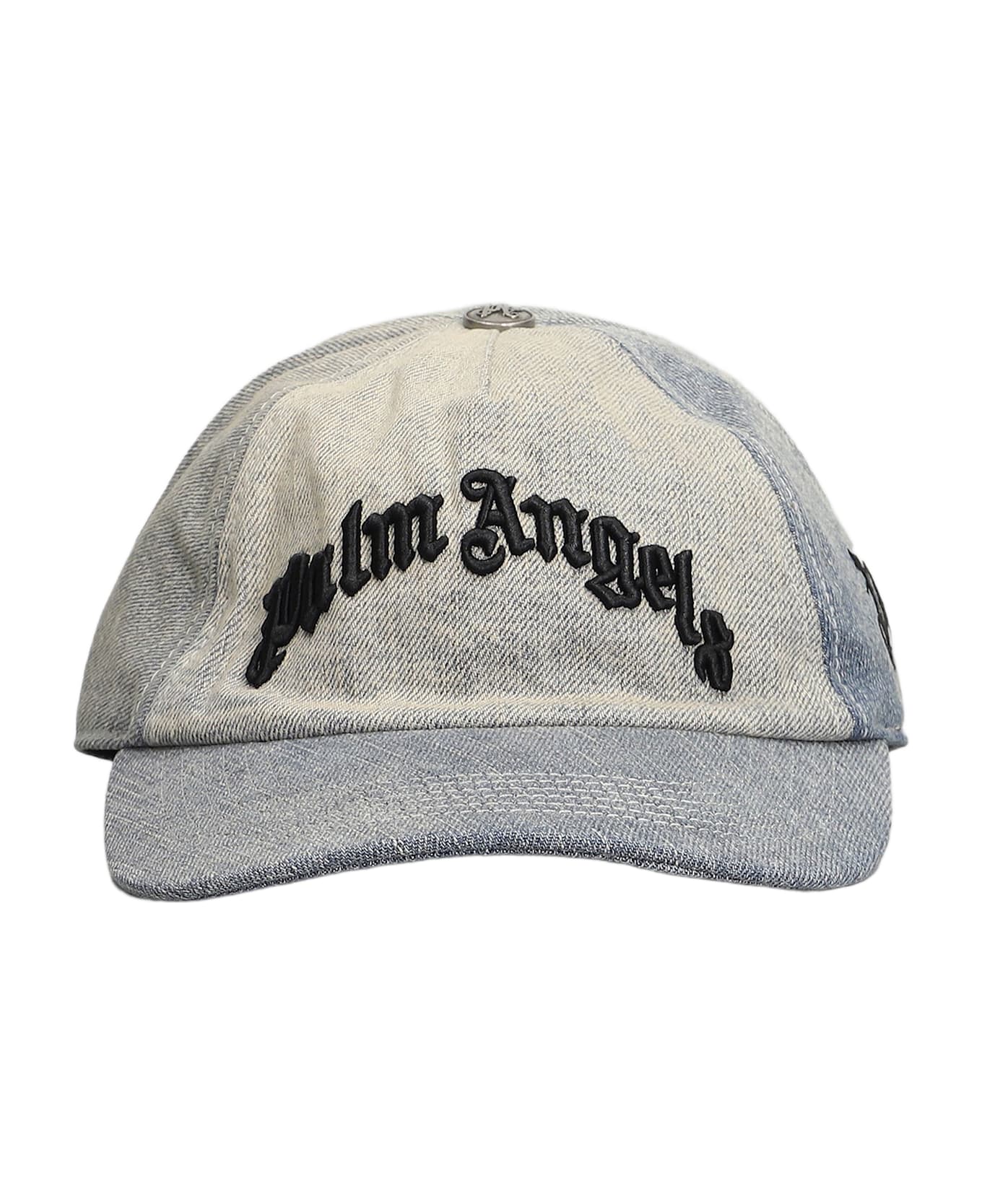 Palm Angels Hats In Blue Denim - blue
