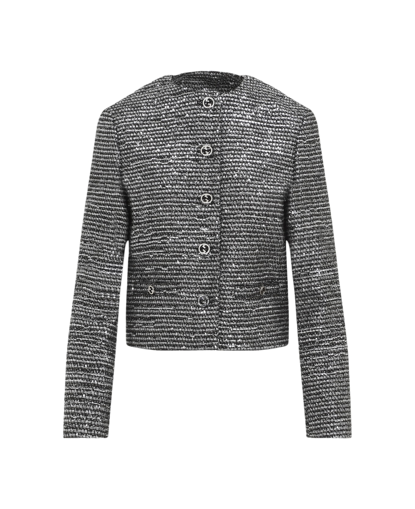 Gucci Lamé Tweed Short Jacket - Black Silver
