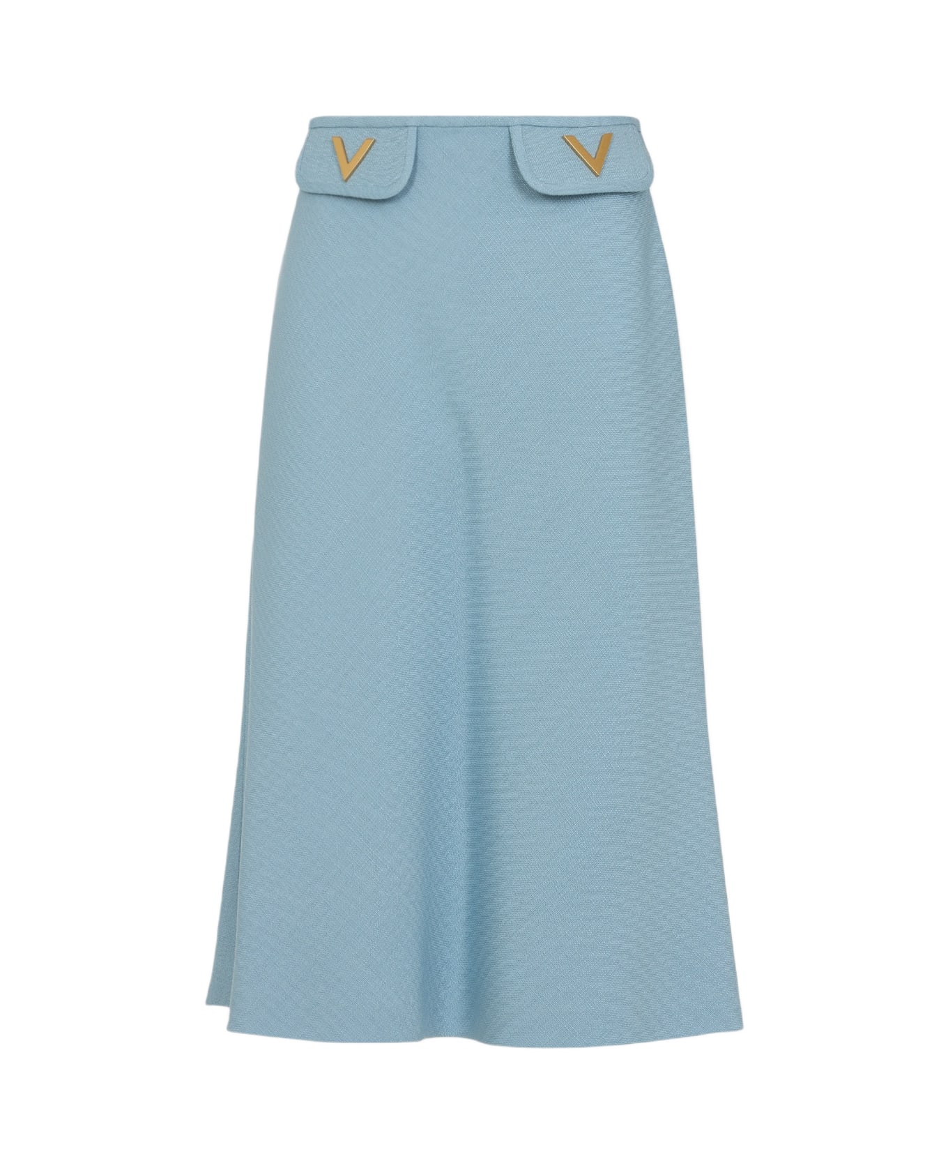 Valentino Viscose Midi Skirt - Bwd Bluish Grey