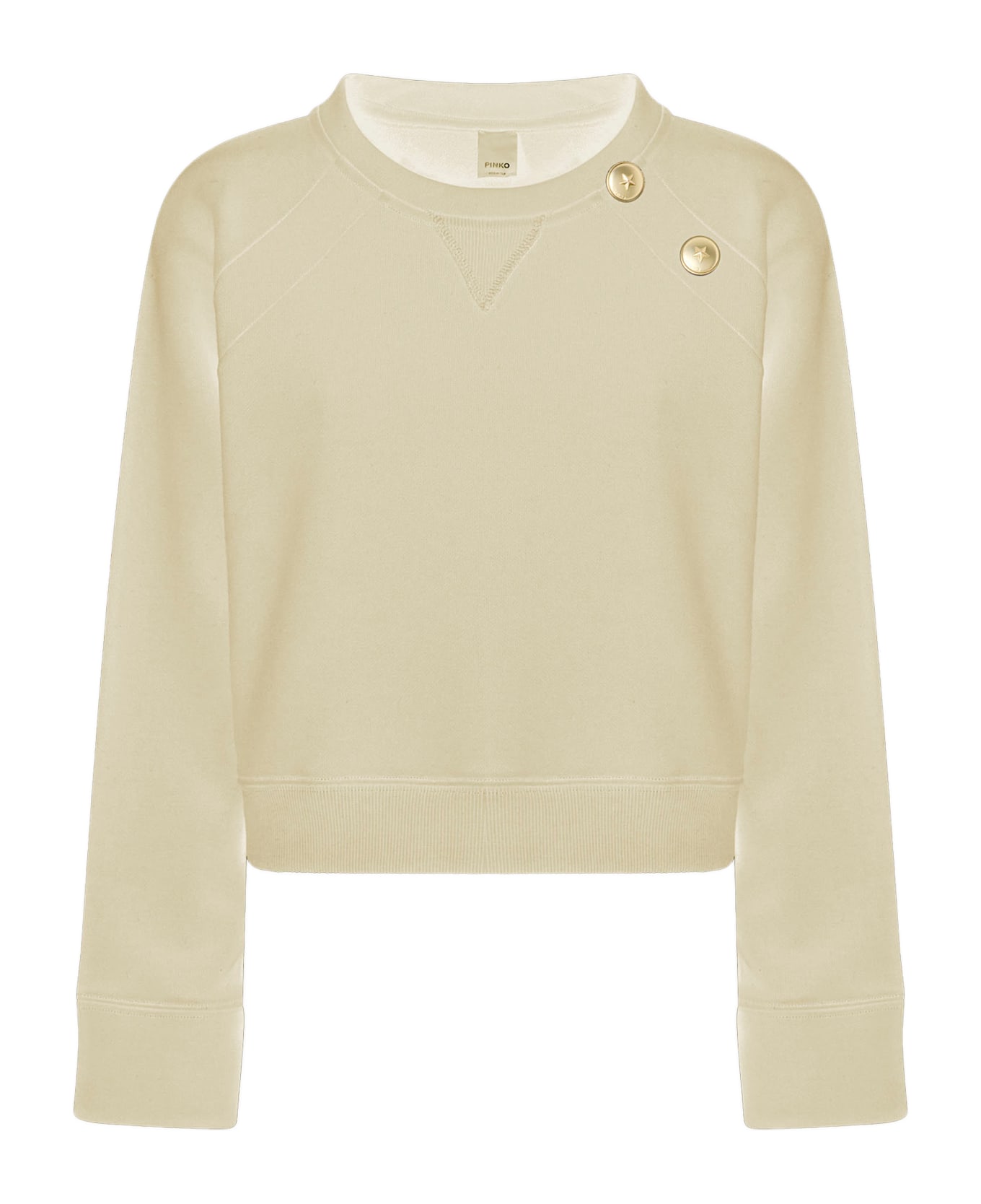 Pinko Cotton Sweatshirt With Buttons - White