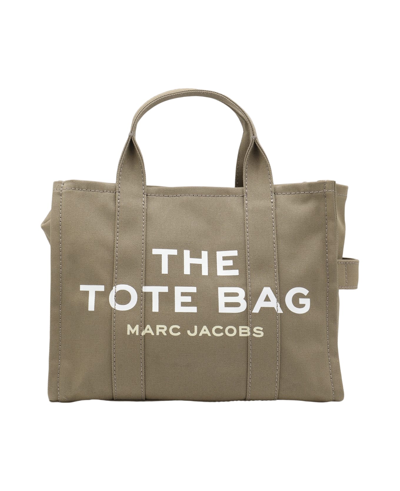 Marc Jacobs Dark Beige Green Canvas The Medium Tote Bag - SLATE GREEN