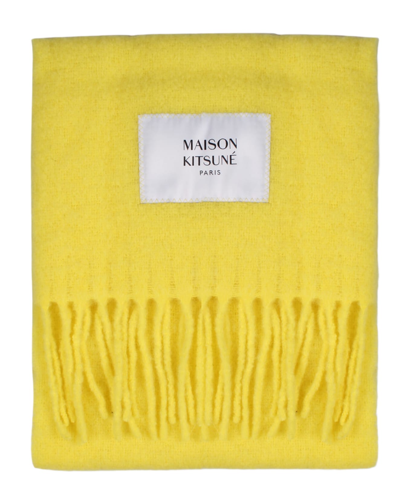 Maison Kitsuné Alpaca Fringed Scarf - Yellow & Orange スカーフ