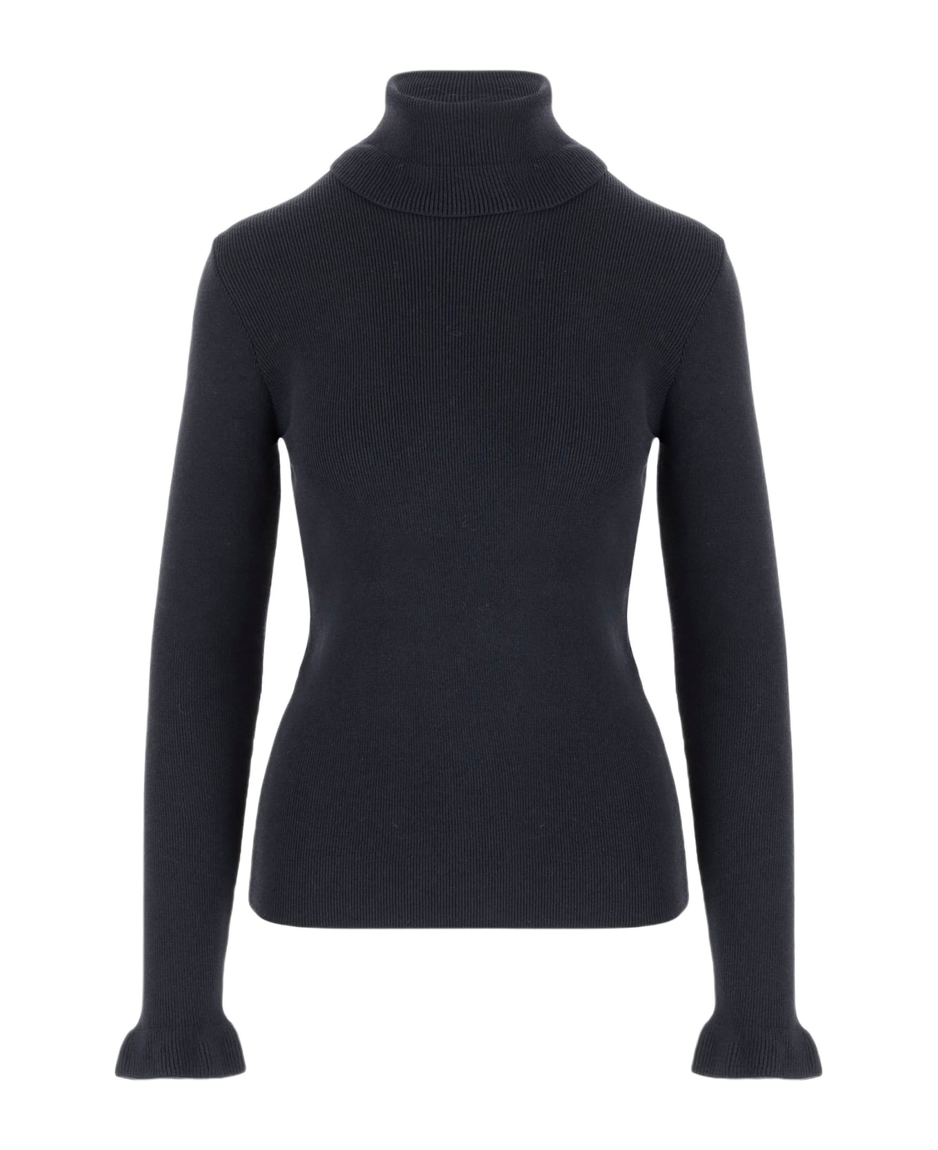 Chloé Wool And Cotton Turtleneck Pullover - Blue
