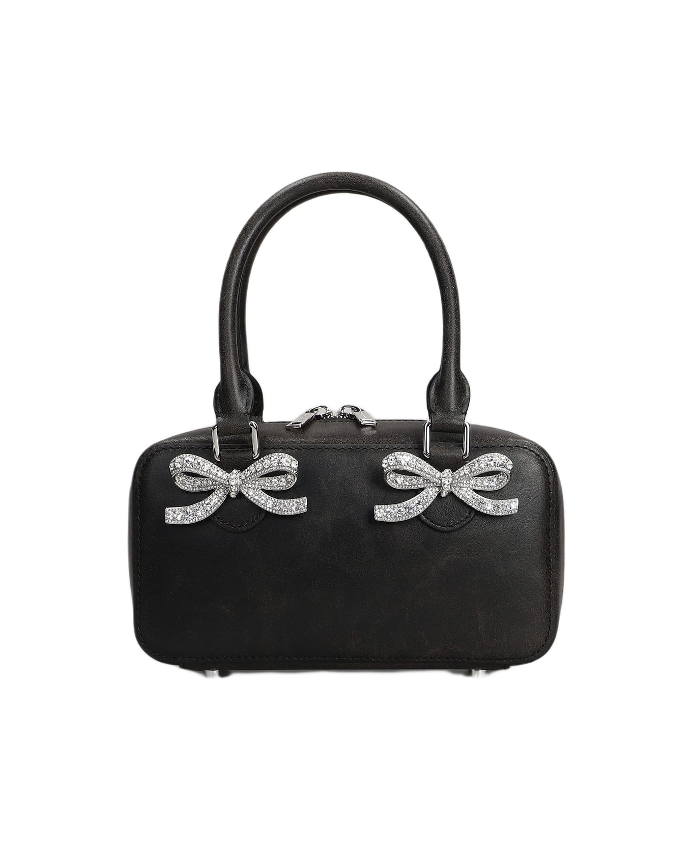 self-portrait Hand Bag In Black Leather - black トートバッグ