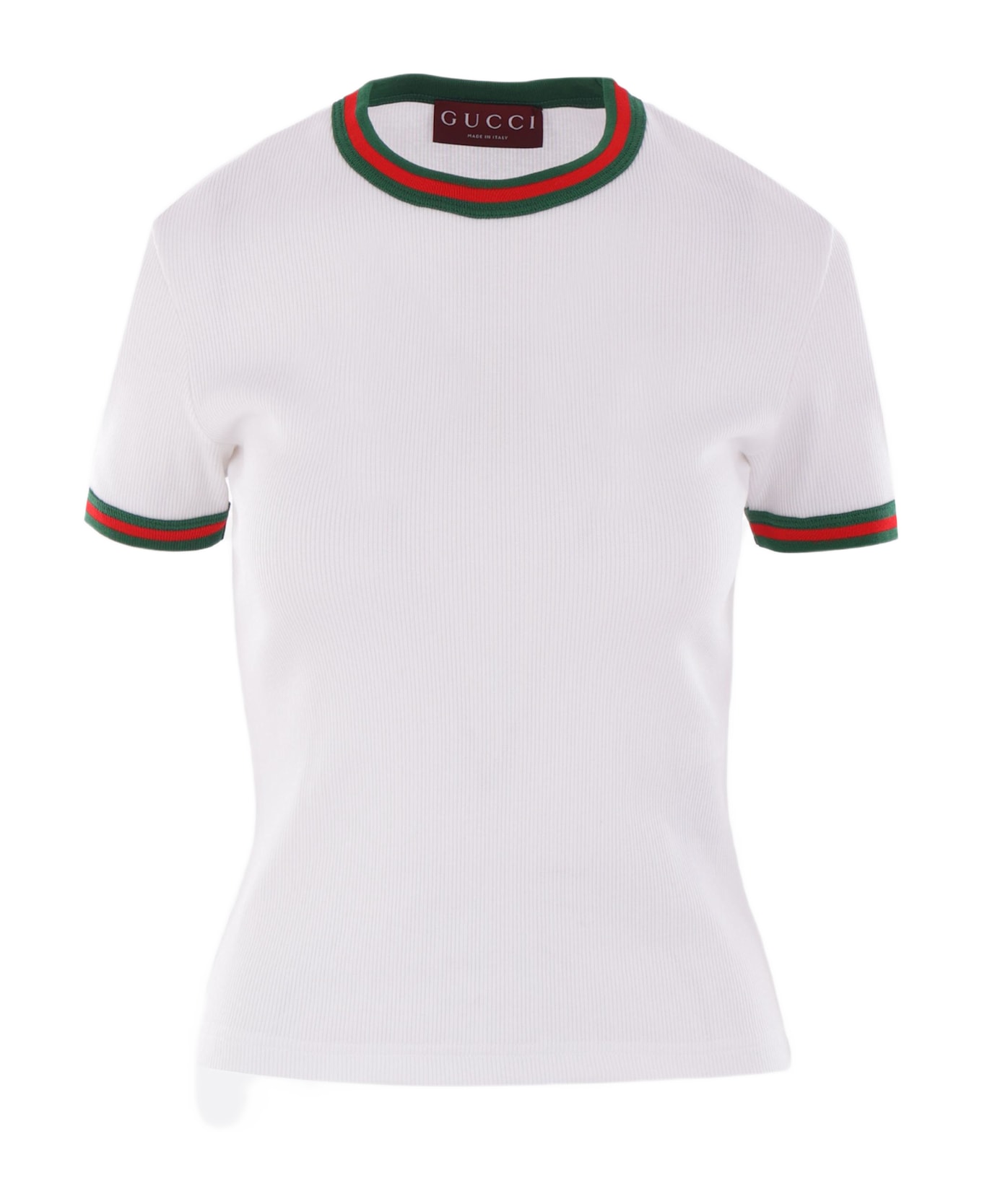Gucci Ribbed Cotton T-shirt - White