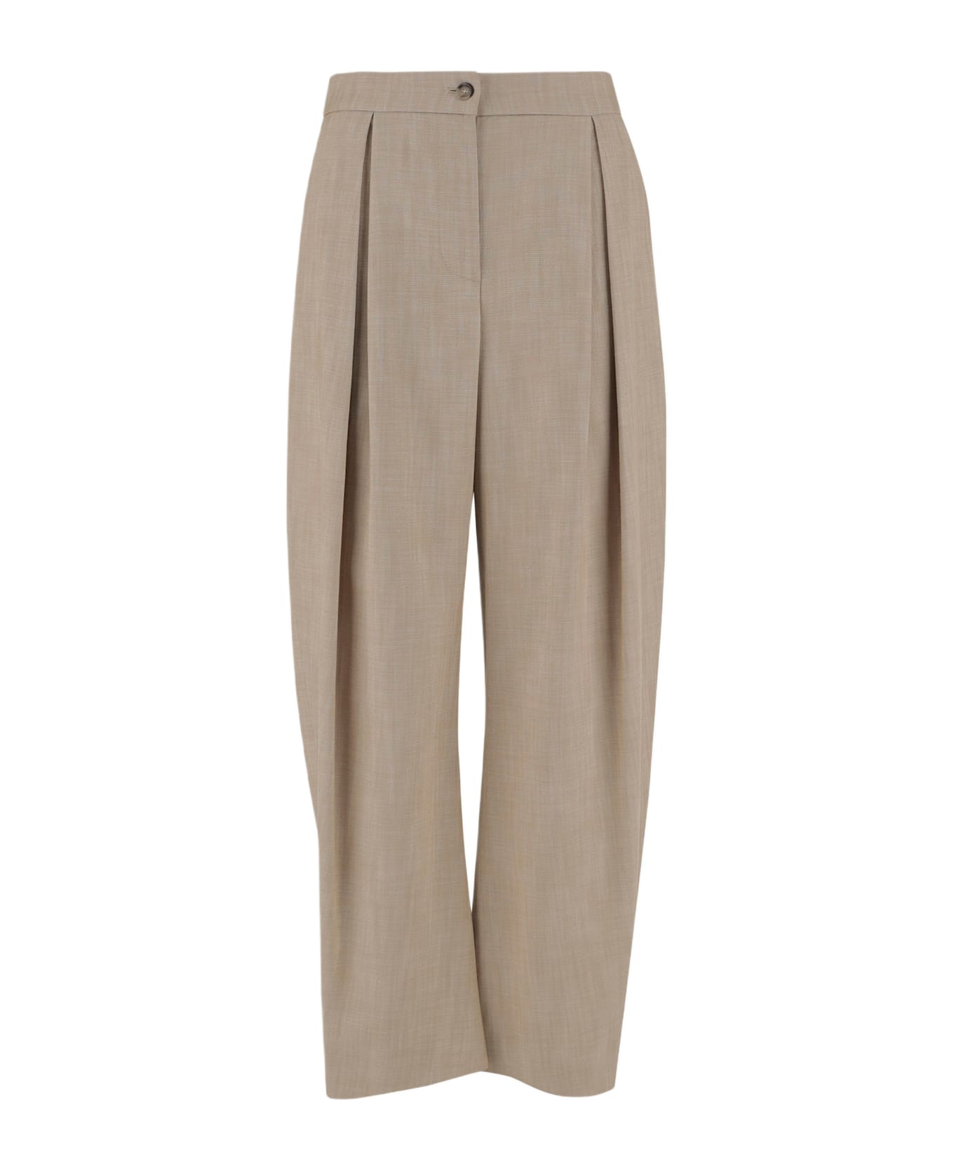 Pinko Stretch Viscose Blend Baggy Pants - Beige