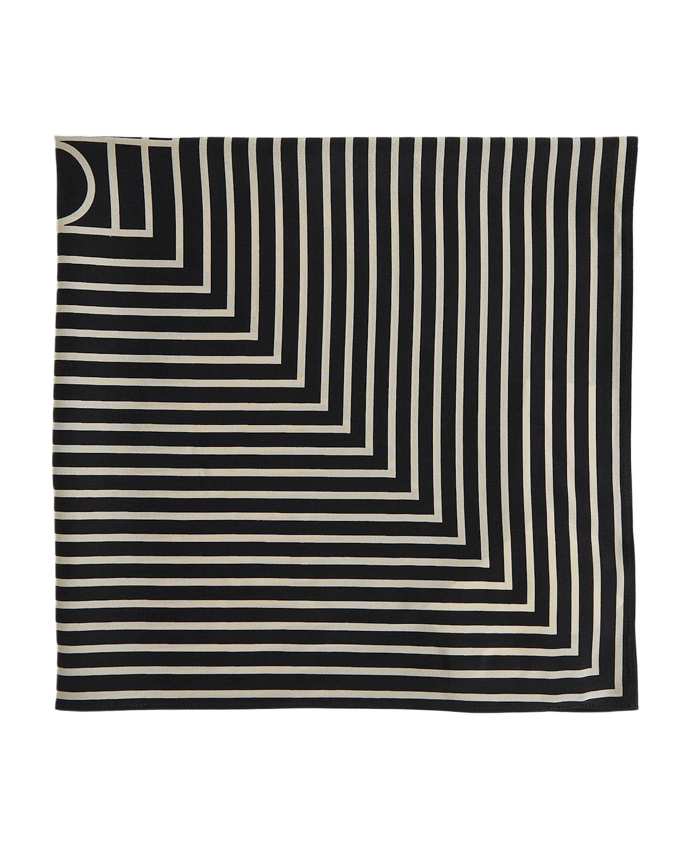 Totême Monogram Logo Silk Scarf - Black