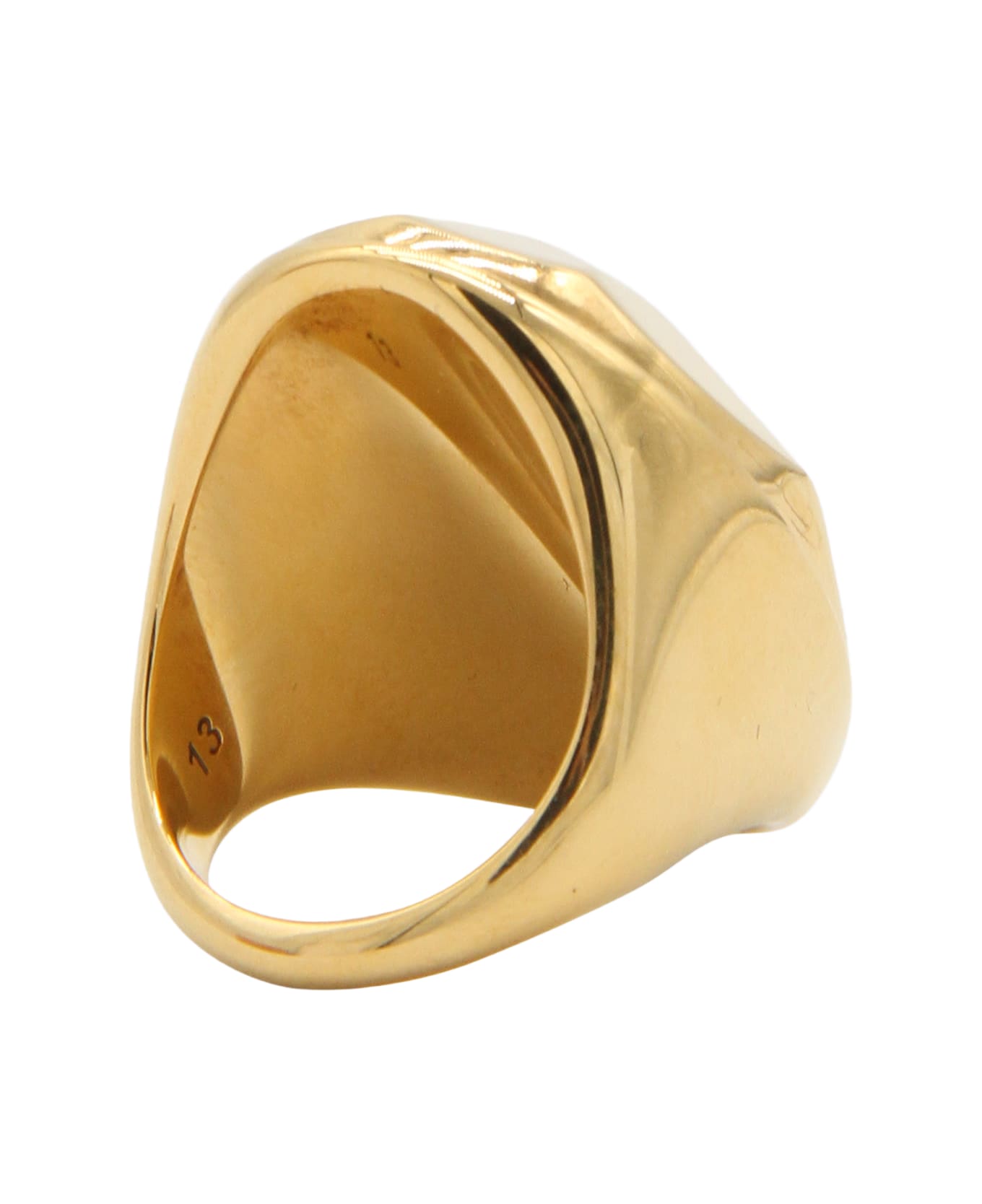 Alexander McQueen Antique Gold Metal The Faceted Stone Ring - Golden リング