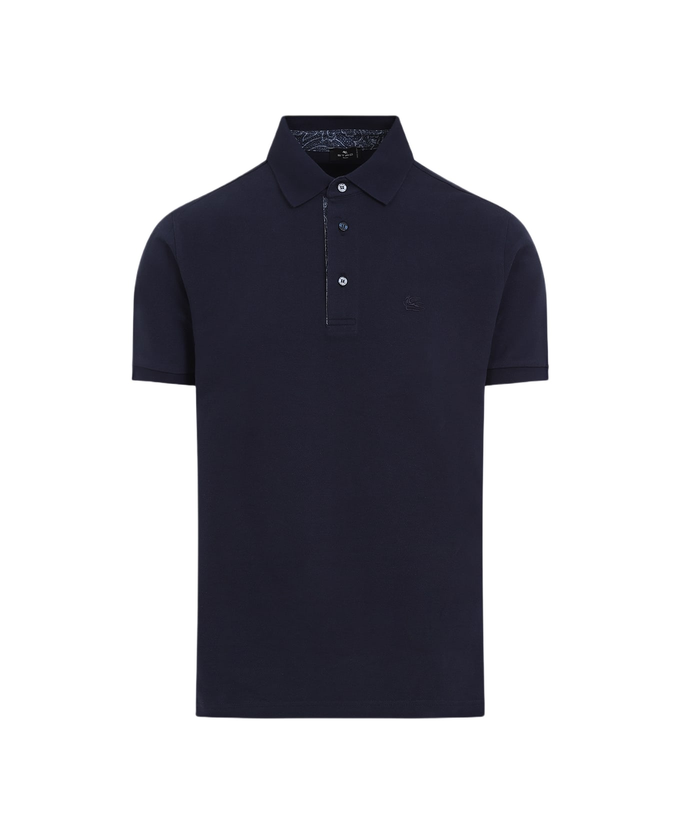 Etro Roma Printed Details Polo - Dark Blue