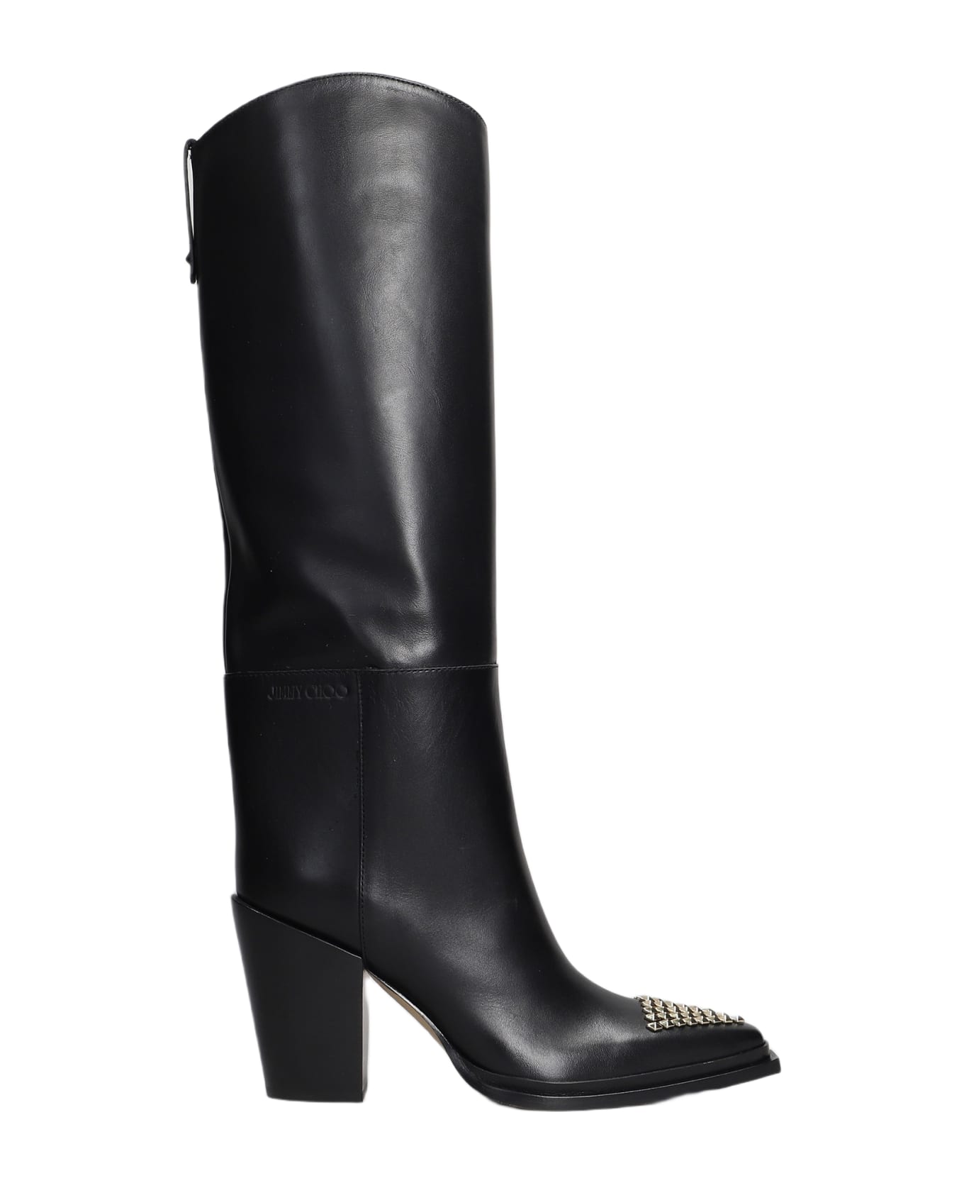 Jimmy Choo Cece 80 High Heels Boots In Black Leather - black