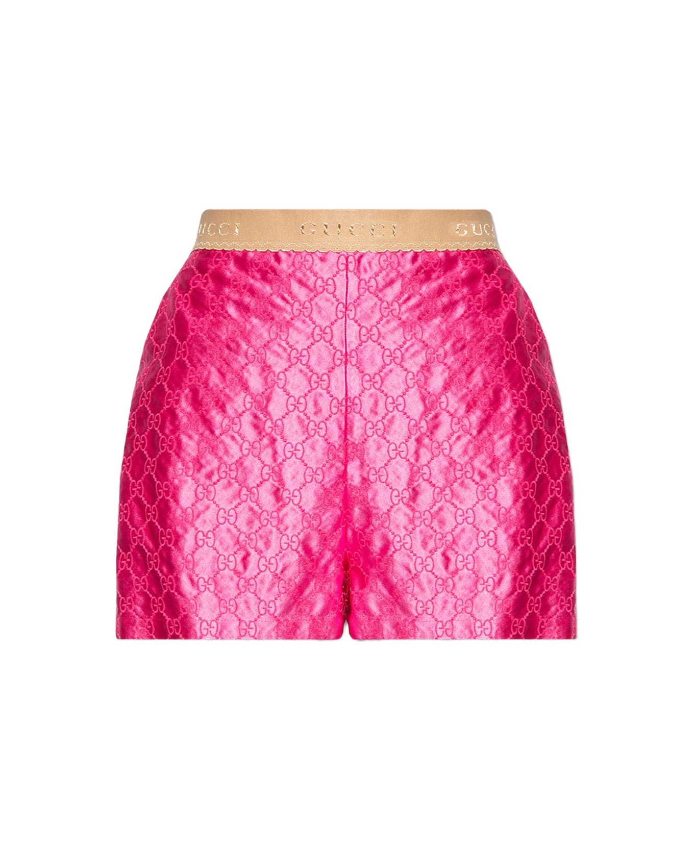 Gucci Monogrammed Silk Shorts - Fucsia