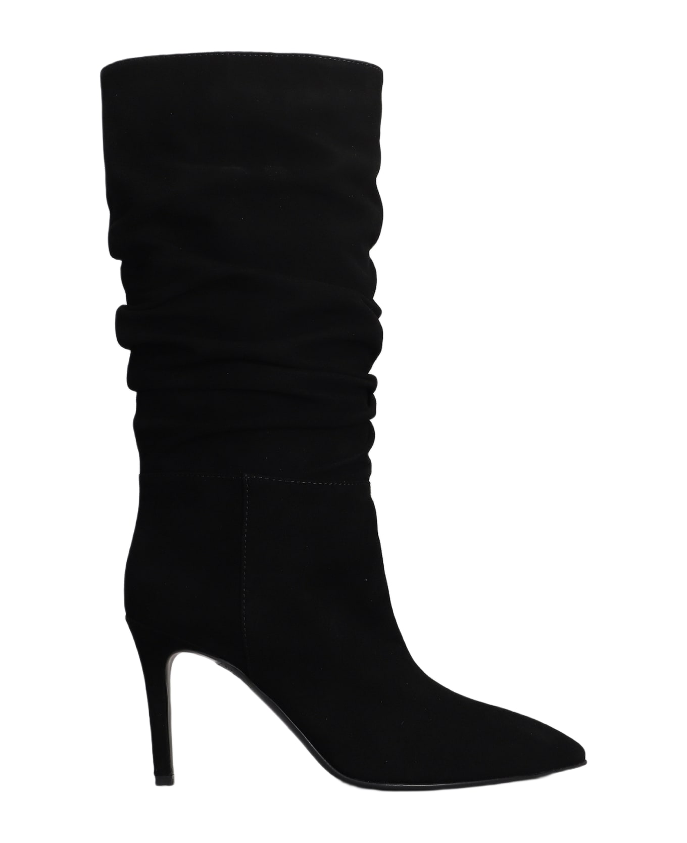 Via Roma 15 High Heels Boots In Black Suede - black