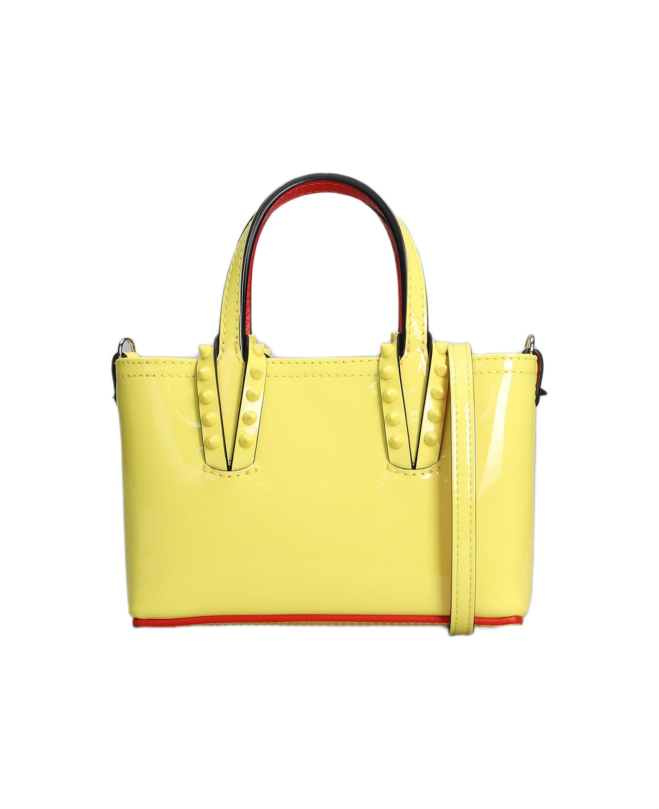 Christian Louboutin Cabata Hand Bag In Yellow Patent Leather