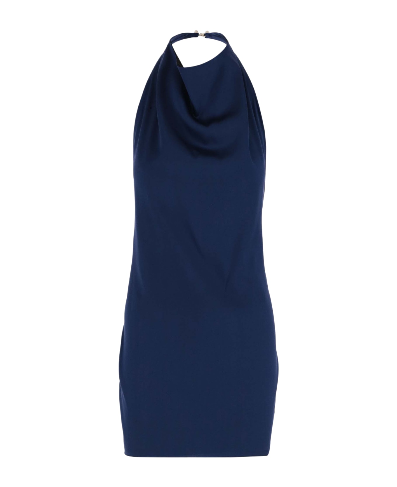 Stephan Janson Draped Stretch Silk Dress - Blue