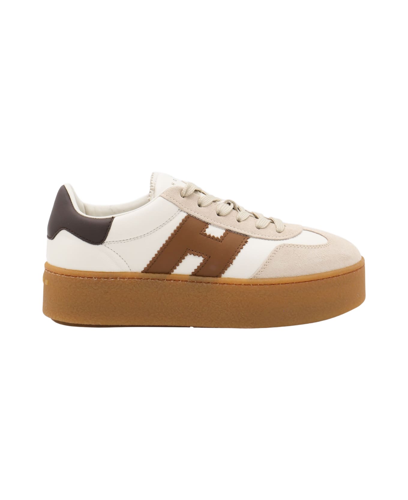 Hogan White And Brown Leather Sneakers - White スニーカー