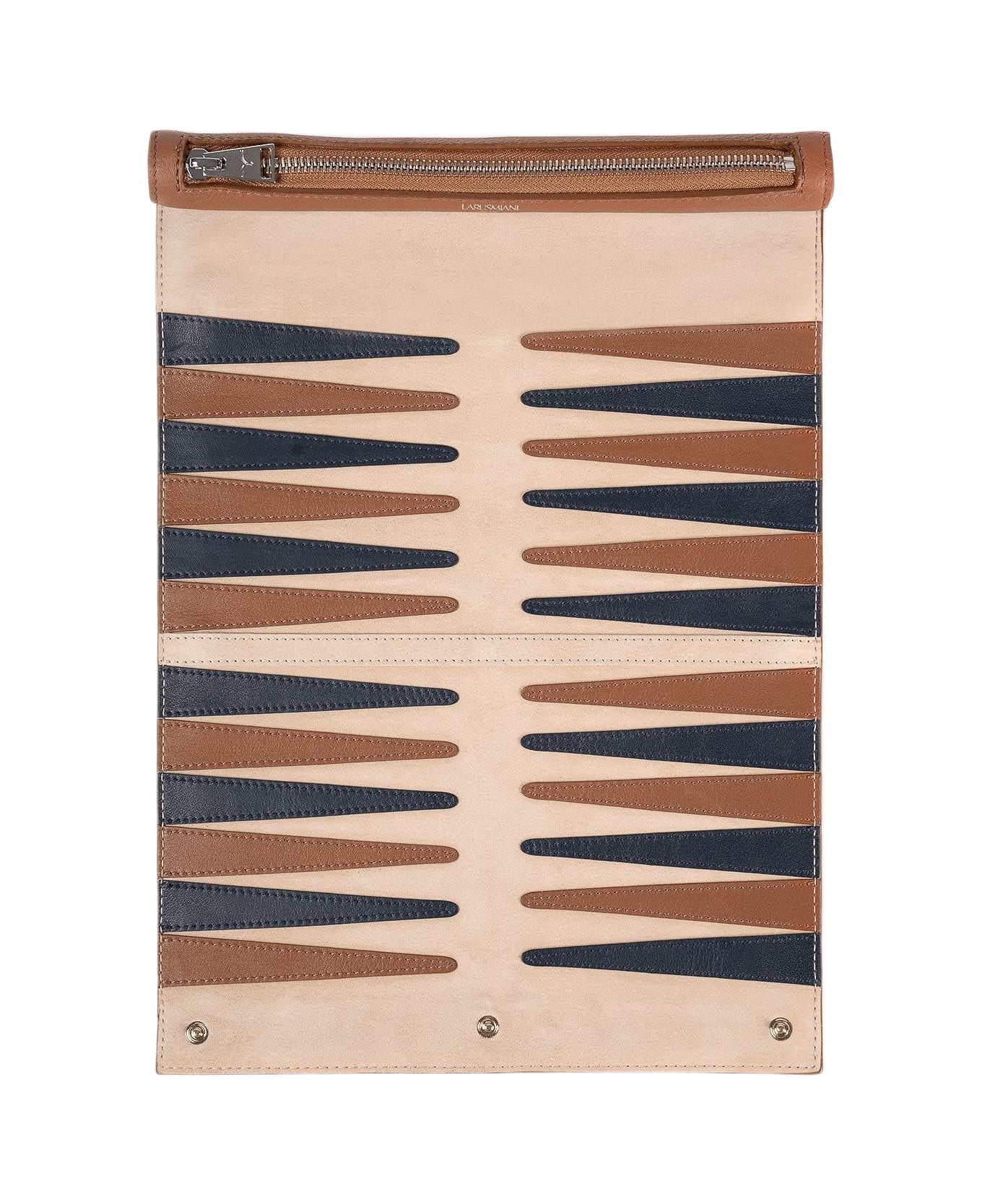 Larusmiani Travel Backgammon Luggage - Brown トラベルバッグ