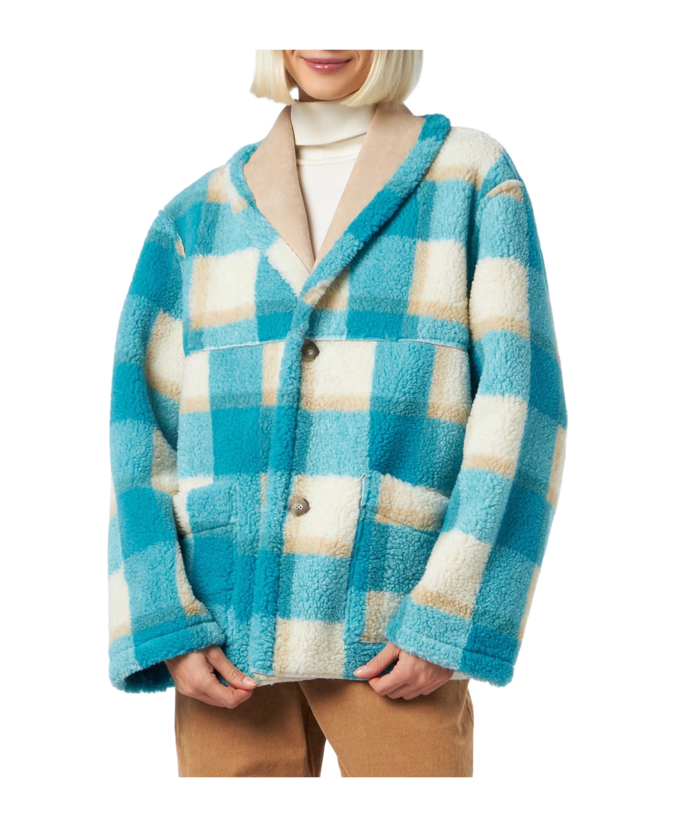 MC2 Saint Barth Woman Reversible Shearling Jacket - WHITE