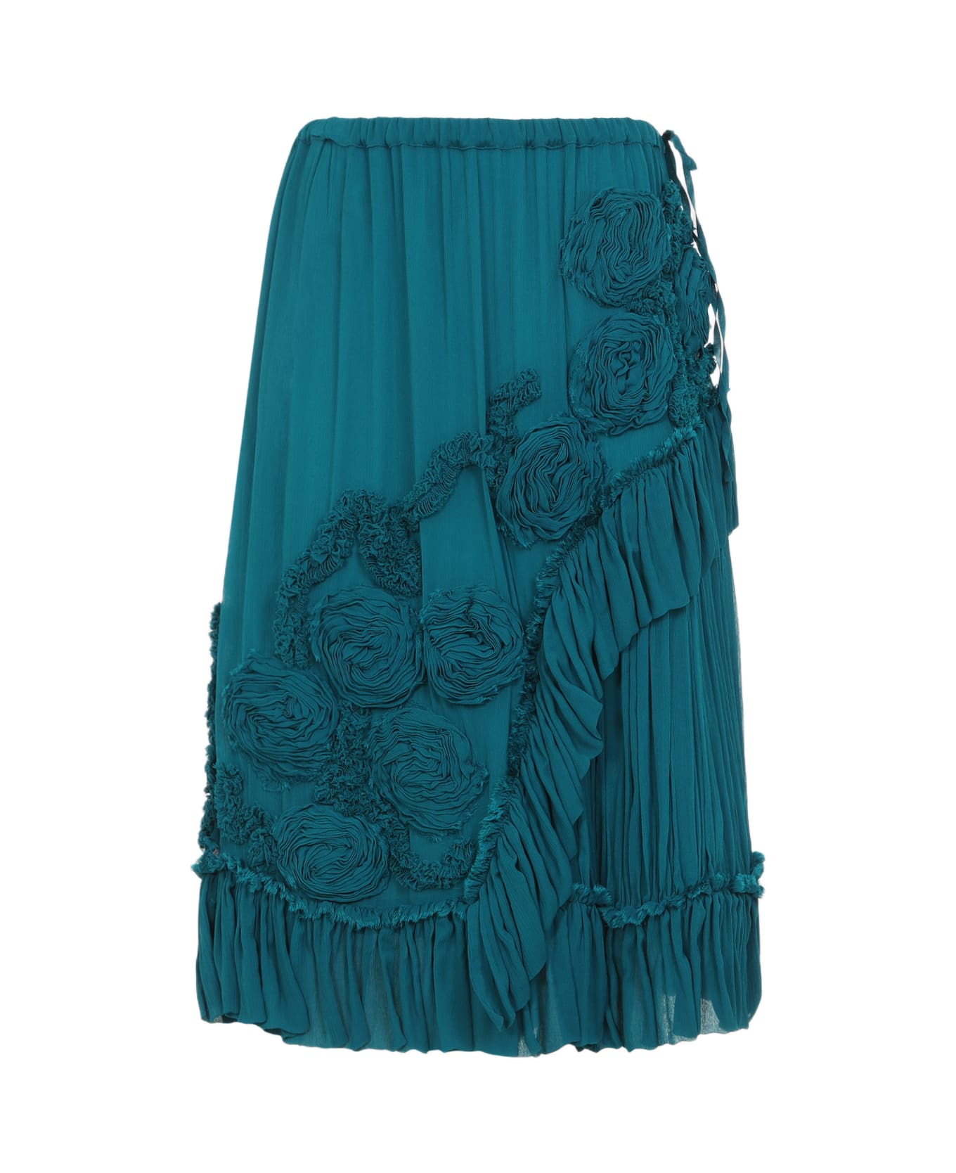 Dries Van Noten Sammy Bis Midi Skirt - Petrol