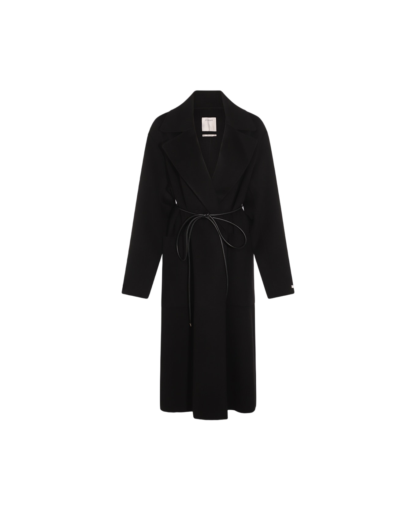 SportMax Black Wool Abate Coat - Black