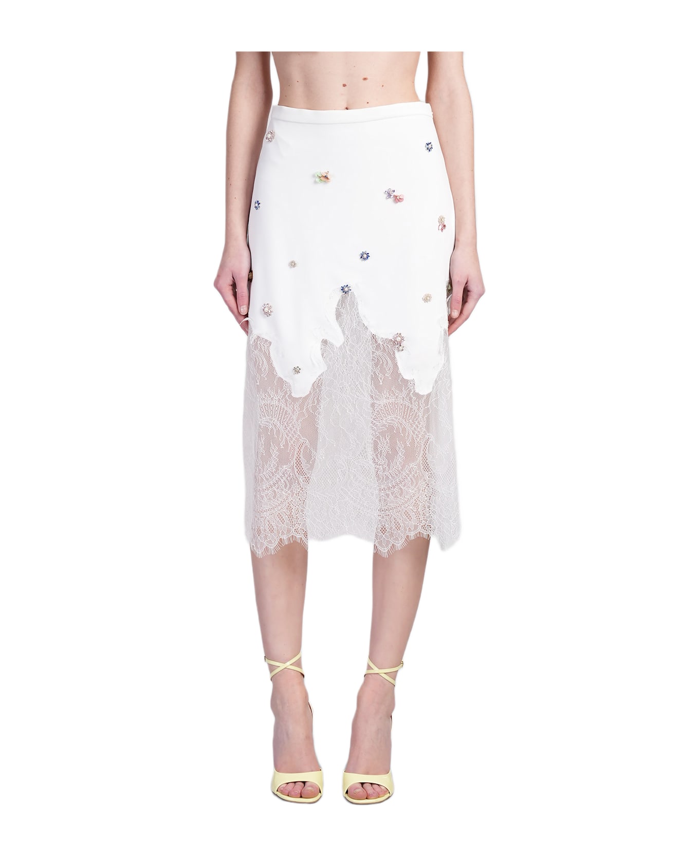 Costarellos Luma Skirt In White Polyester - white