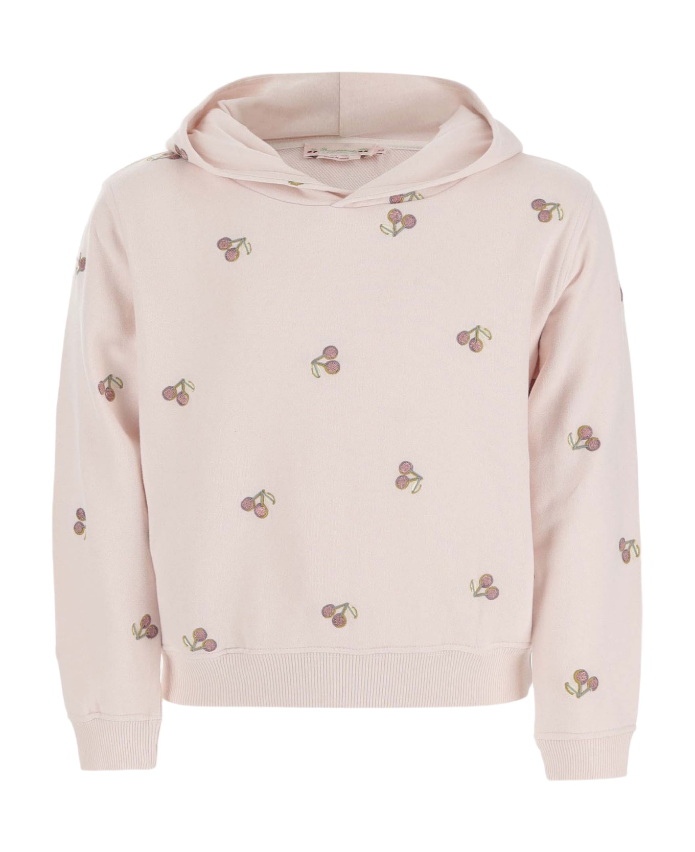 Bonpoint Cotton Sweatshirt With Cherries - Pink