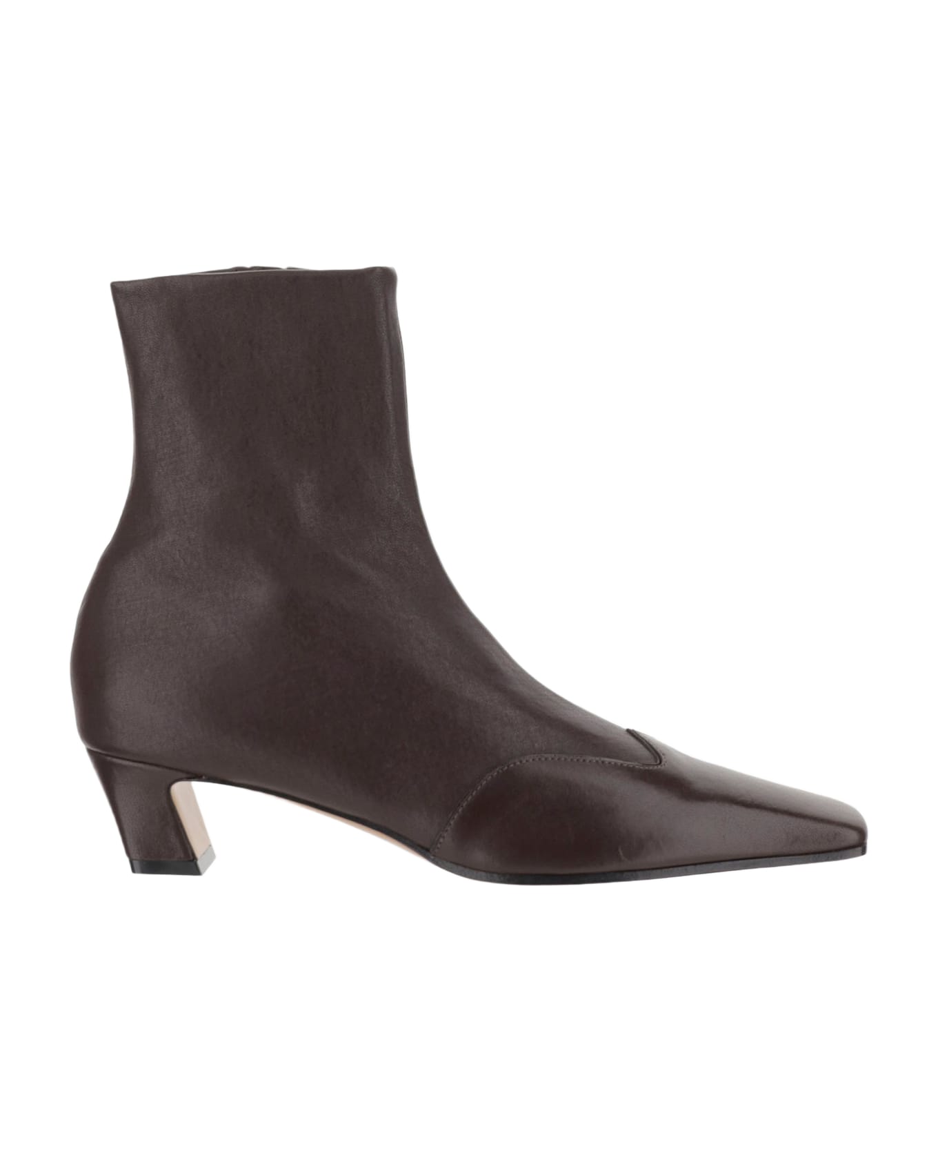 Khaite Nevada Ankle Stretch Leather Boot - Brown