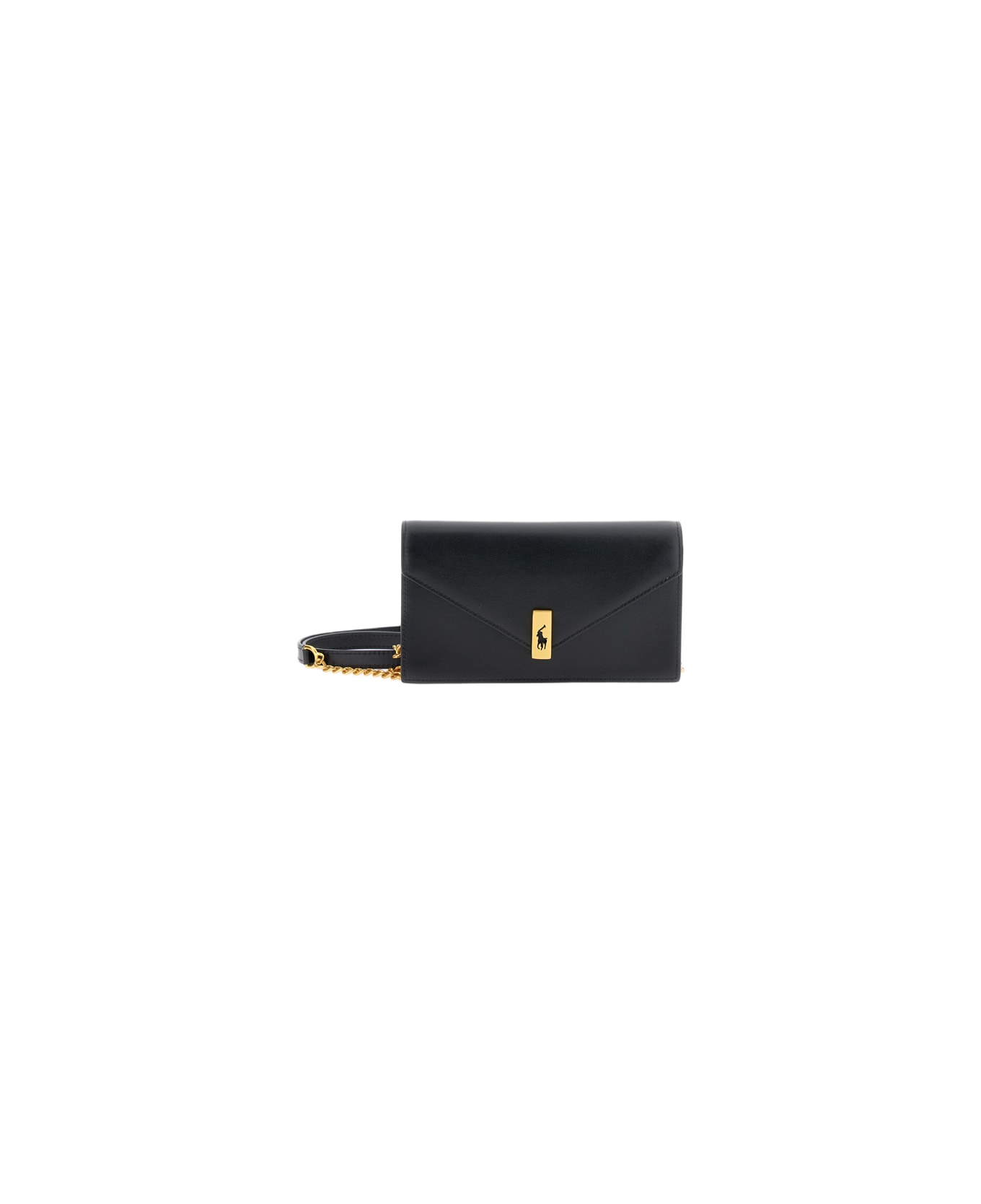Polo Ralph Lauren Polo Id Leather Chain Wallet And Bag - Black