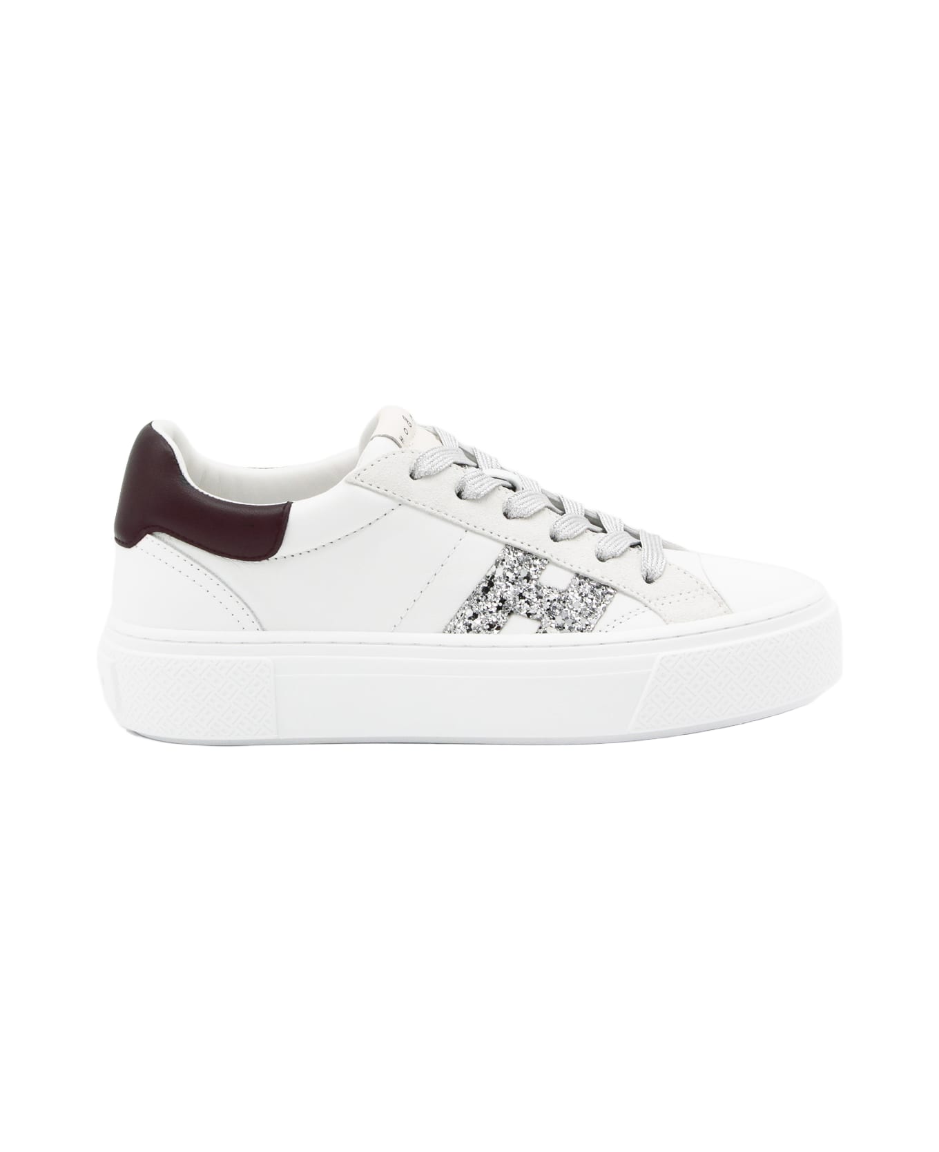 Hogan White And Black Leather Sneakers - BIANCO/MARRONE
