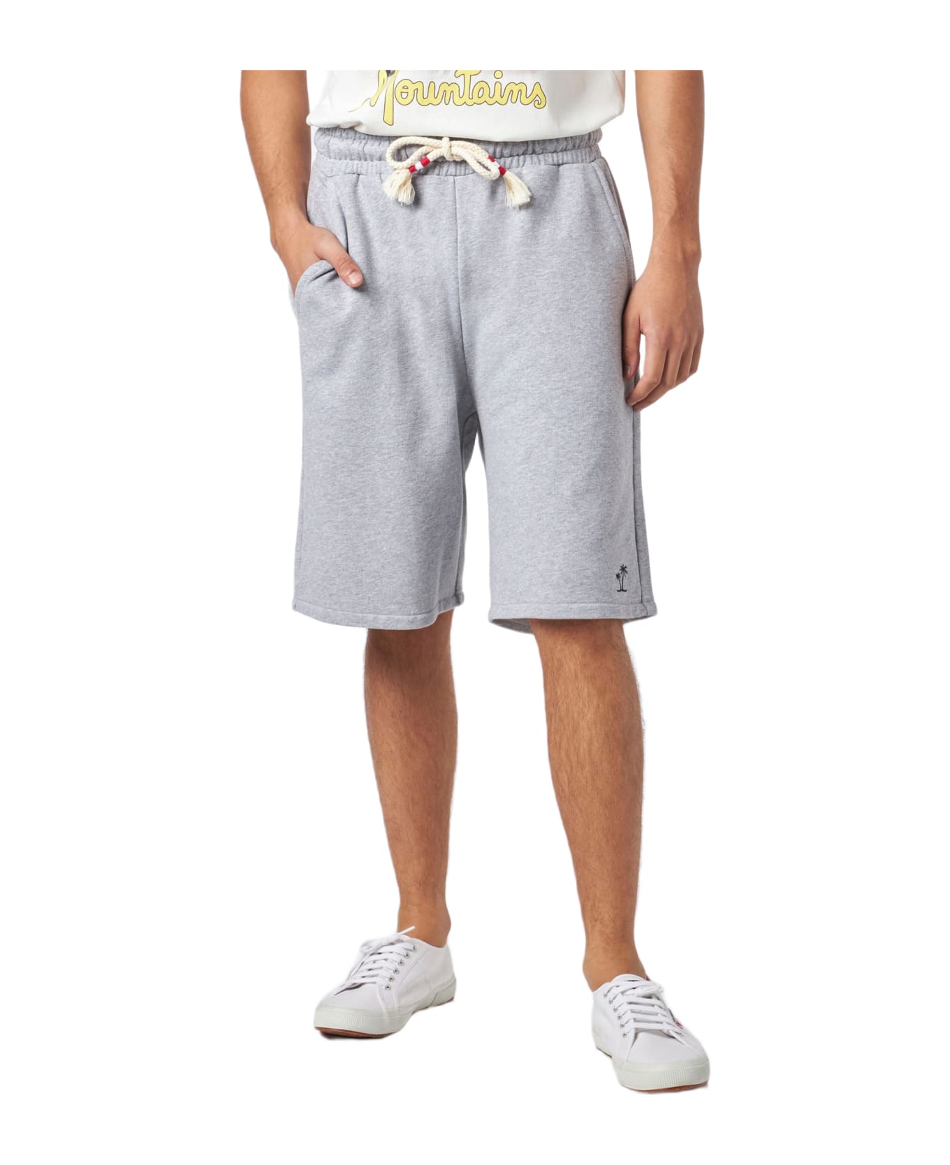 MC2 Saint Barth Man Grey Cotton Bermuda - GREY