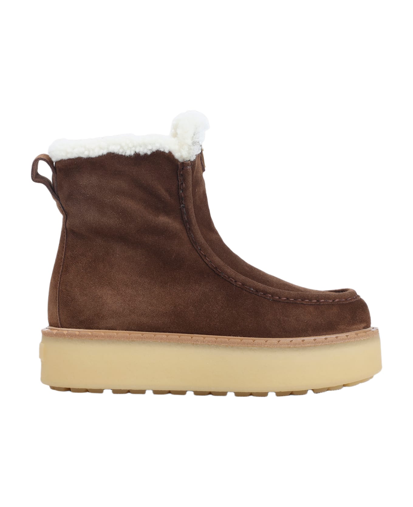 Prada Calf Leather Ankle Boots - Cacao