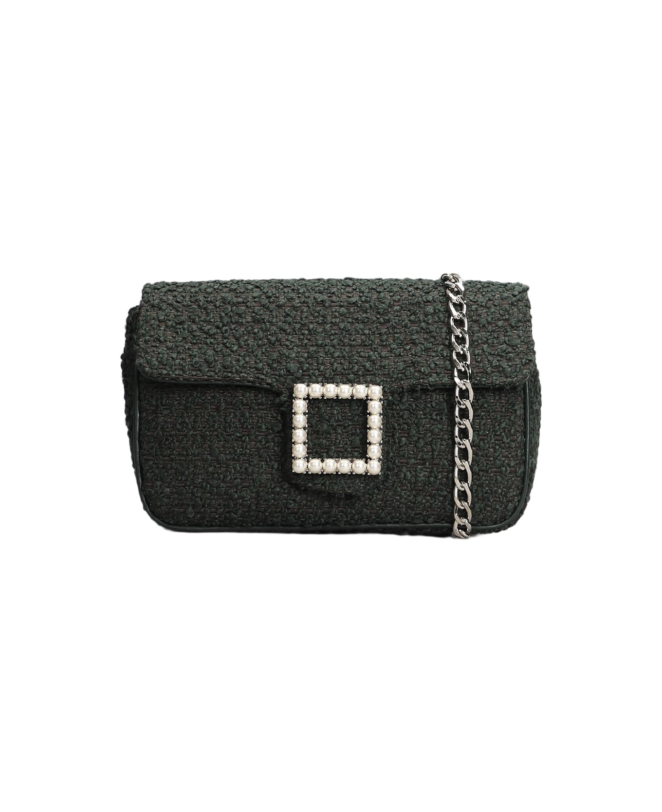 Roberto Festa Lunette Shoulder Bag In Green Wool - green