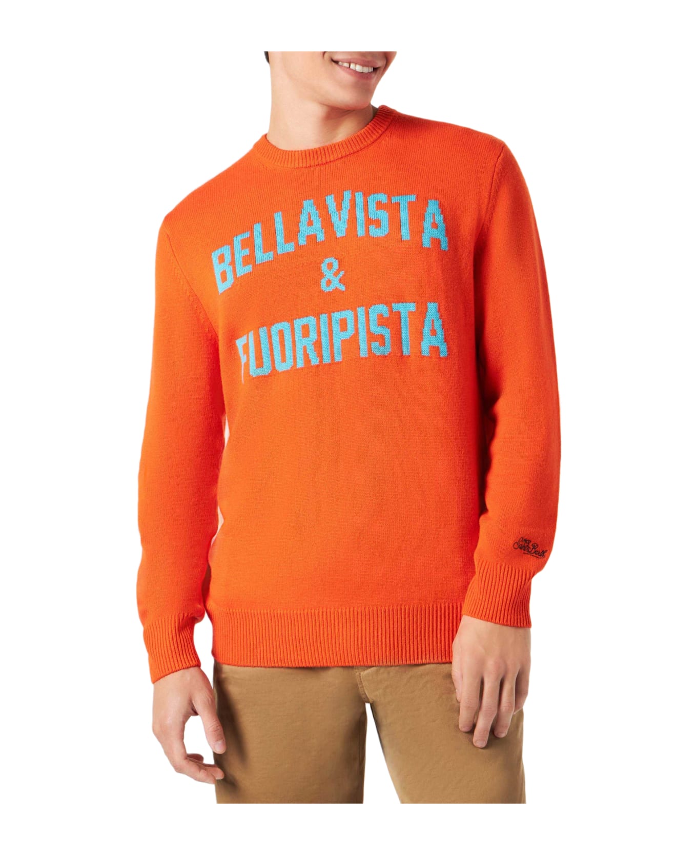 MC2 Saint Barth Orange Sweater Heron With Bellavista 
Fuoripista Jacquard - ORANGE