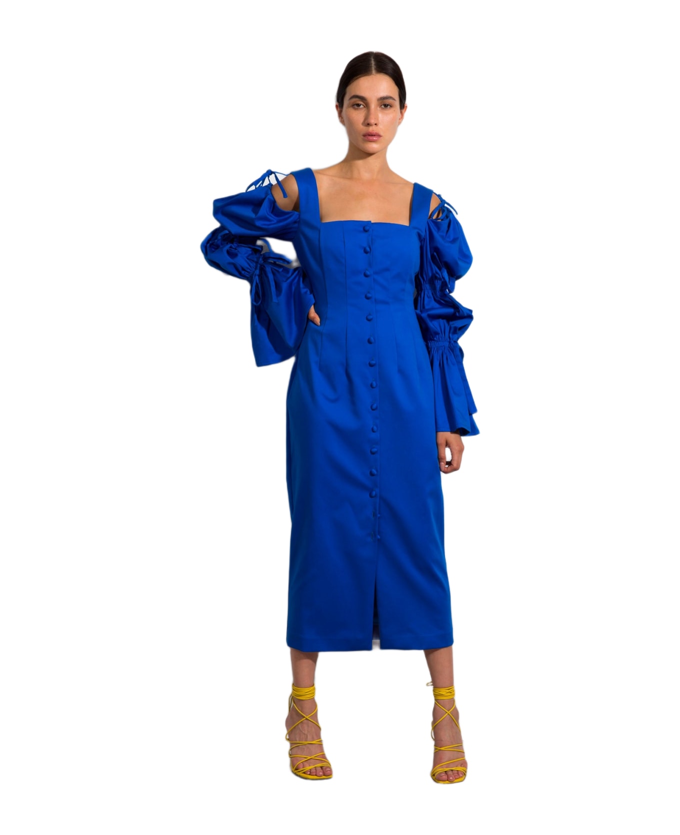 Sara Battaglia Longuette Dress - Blue