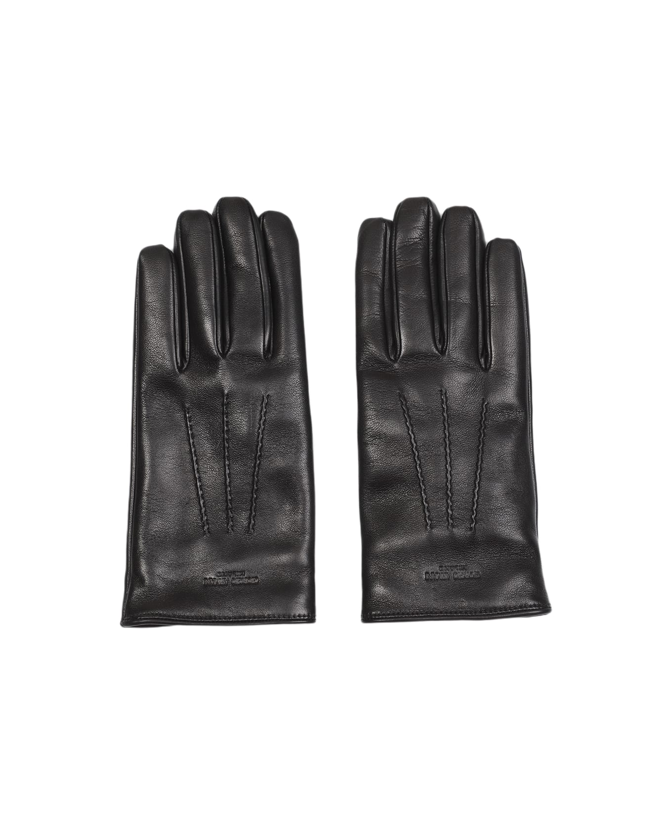 Giorgio Armani Leather Gloves - Nero