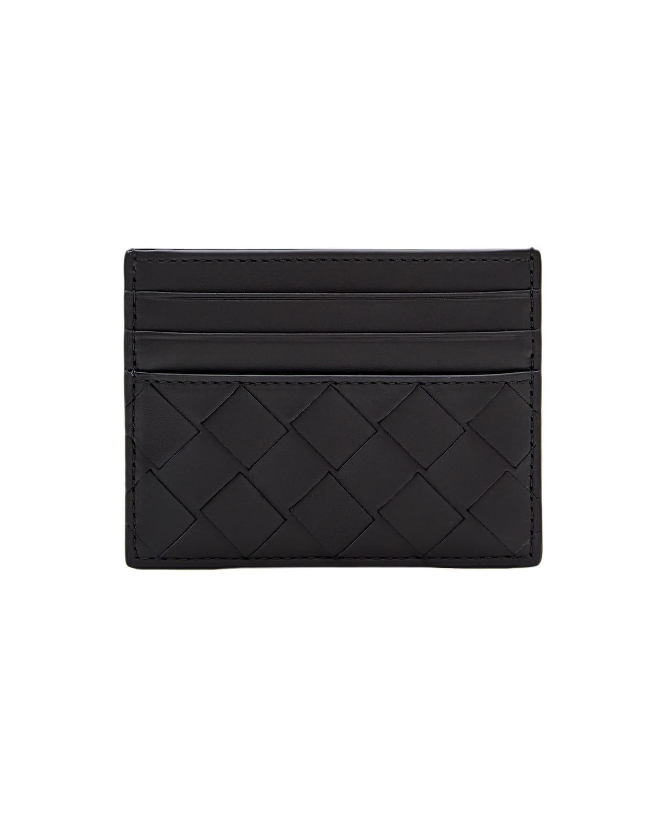 Bottega Veneta Small Interlaced Card Holder - Black