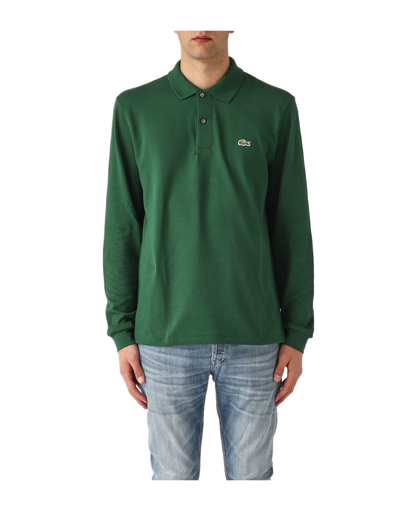 Lacoste L1312 Polo Manica Lunga Classic Piquet Polo - VERDE
