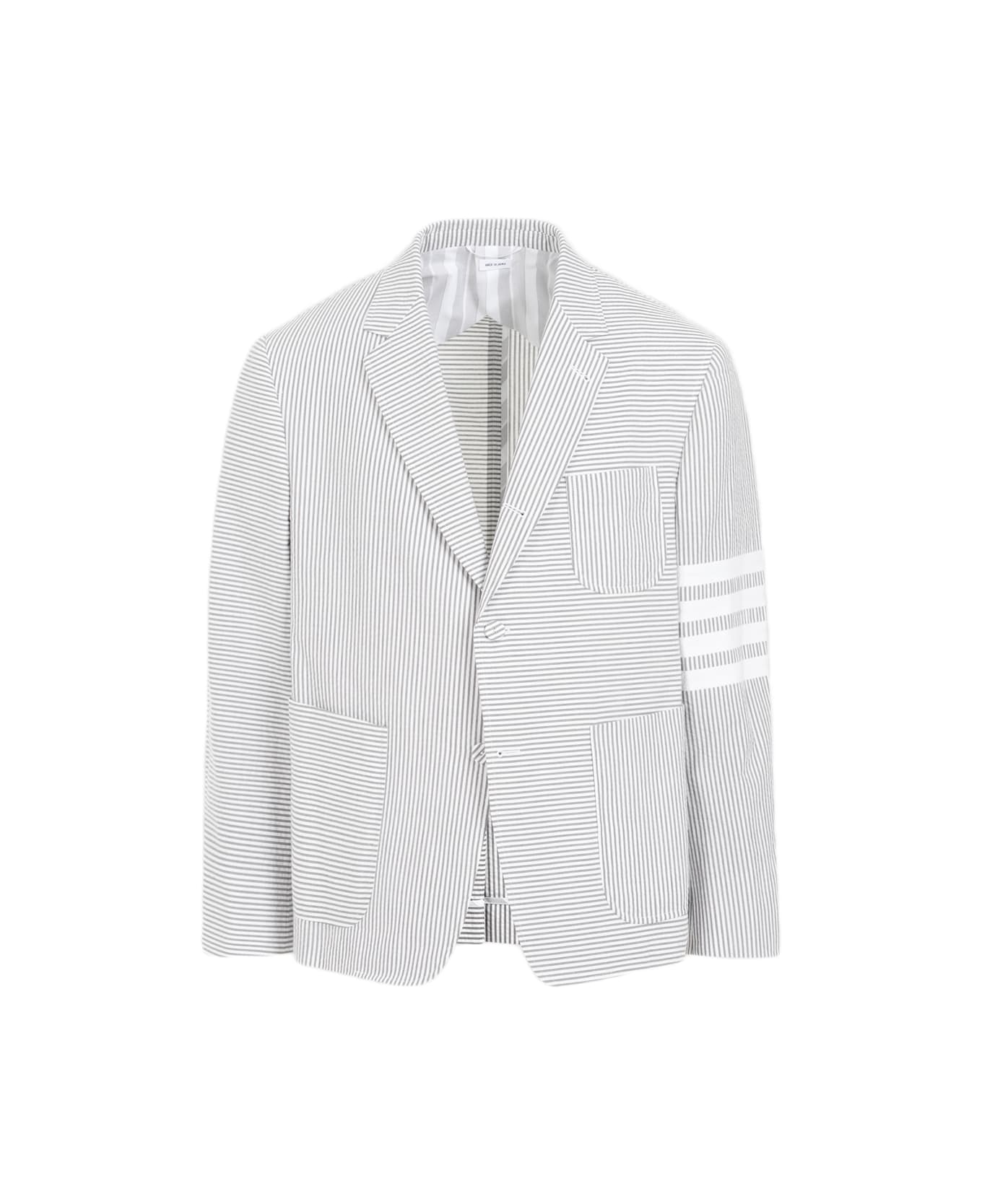 Thom Browne Seersucker Jacket - Med Grey