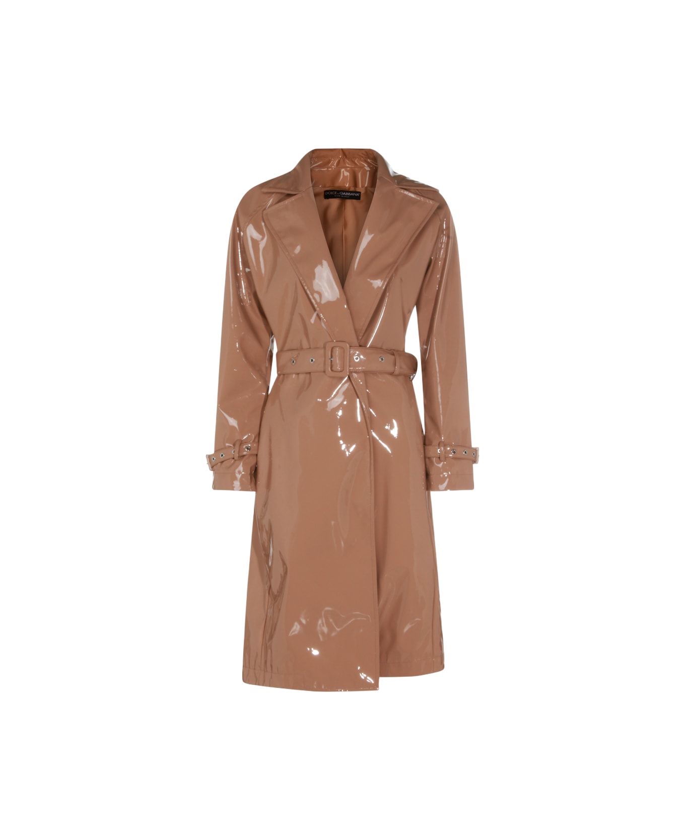 Dolce & Gabbana Coated Eco-leather Trench Coat - Powder