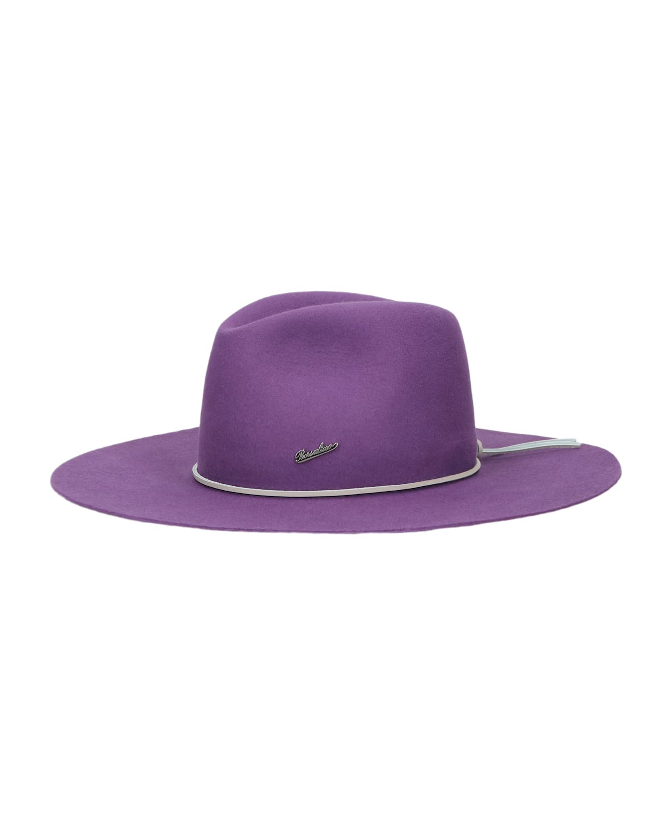 Borsalino Heath Alessandria Brushed Felt With Leather Hatband - AMETHYST