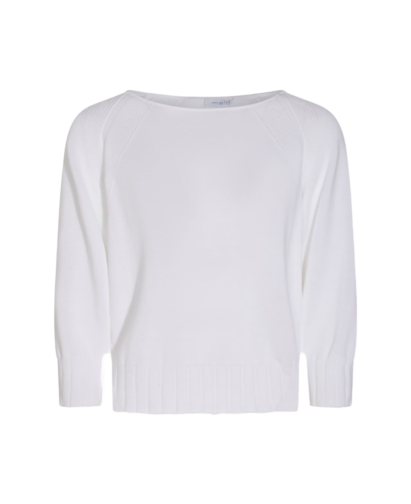 Malo White Cotton Knitwear