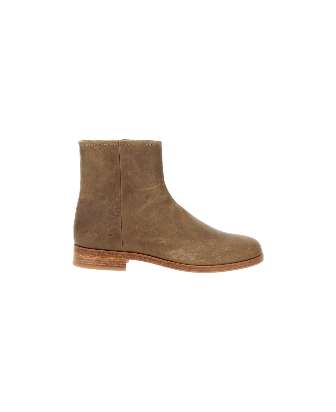 Common Projects Zipper Boot In Waxed Suede - Beige