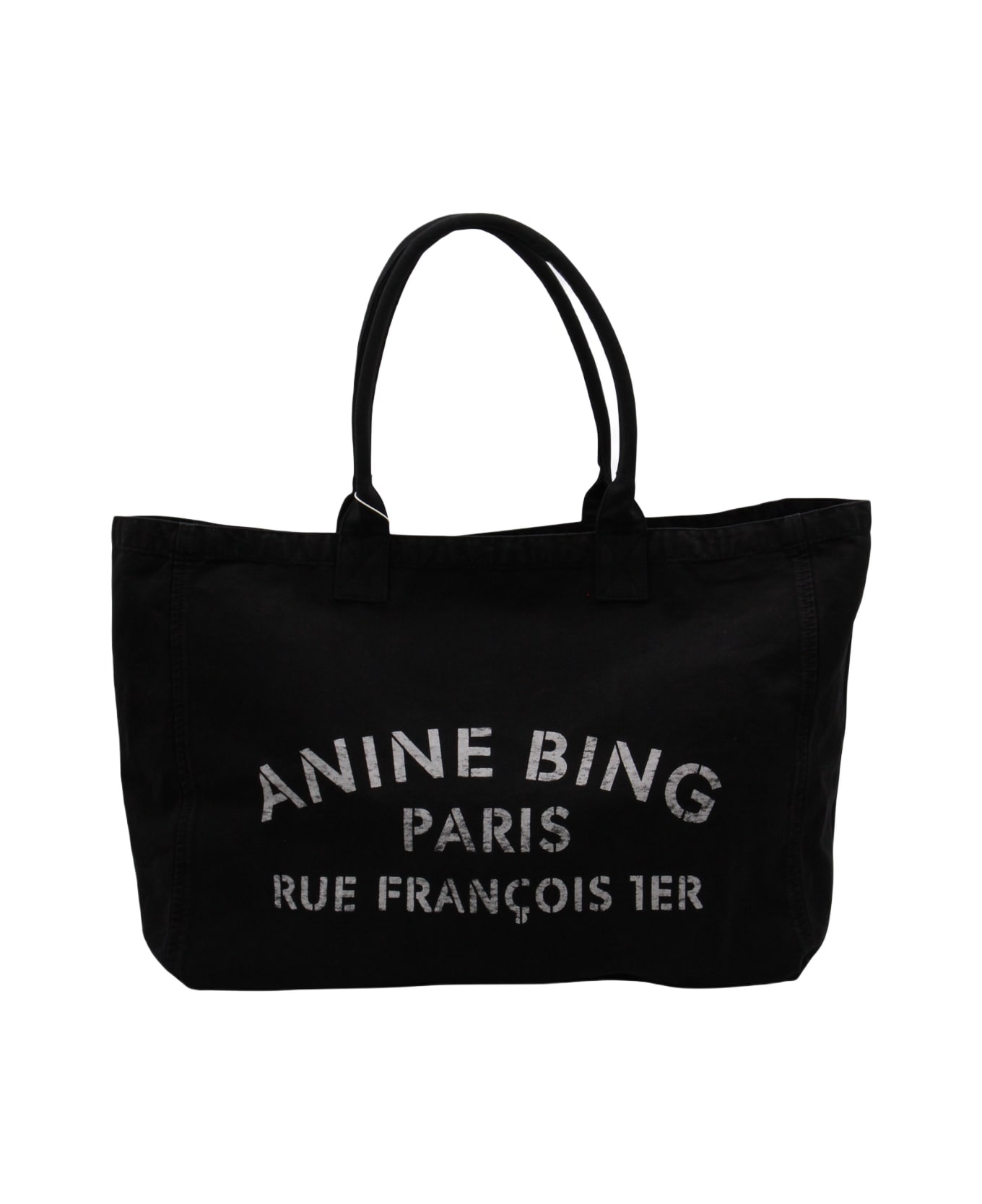 Anine Bing Black Cotton Totes - Black