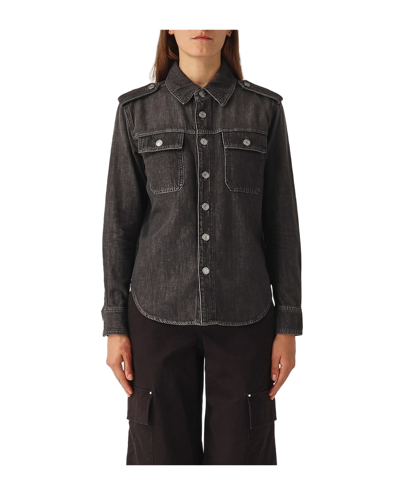 Michael Kors Ls Denim Shirt Shirt - ANTRACITE